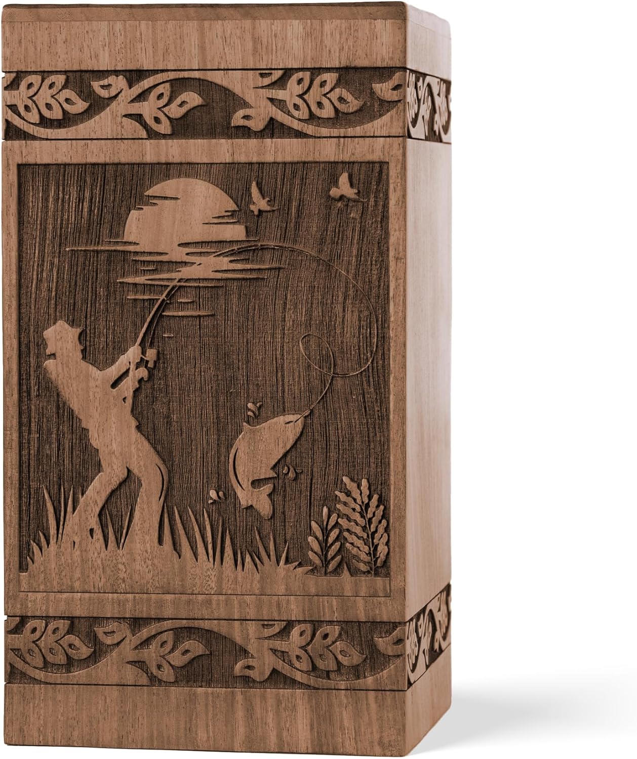 Elegant Wooden Cremation Urn for Human Ashes 250 lbs
