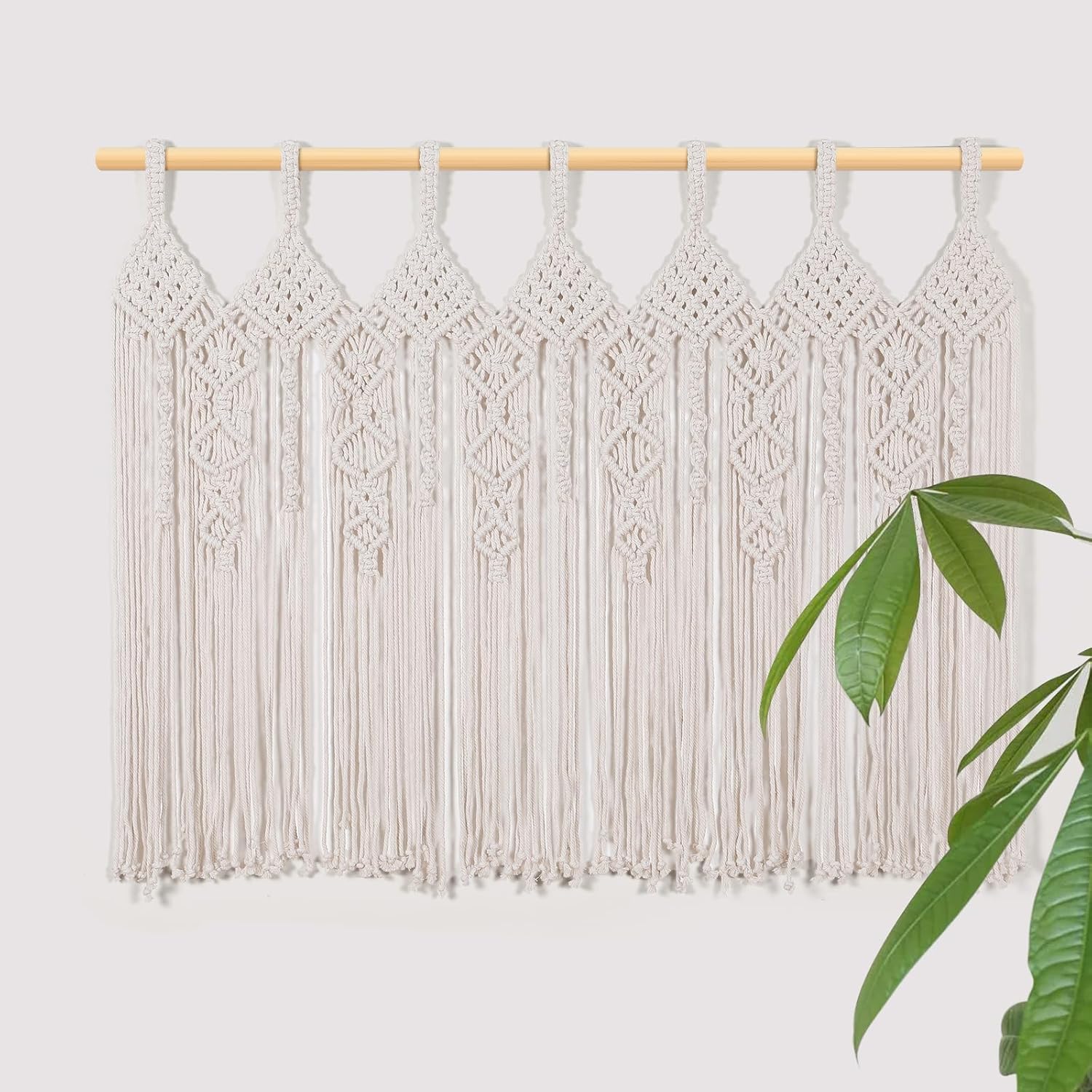 Boho Valance Macrame Curtains 31 W x 39 L