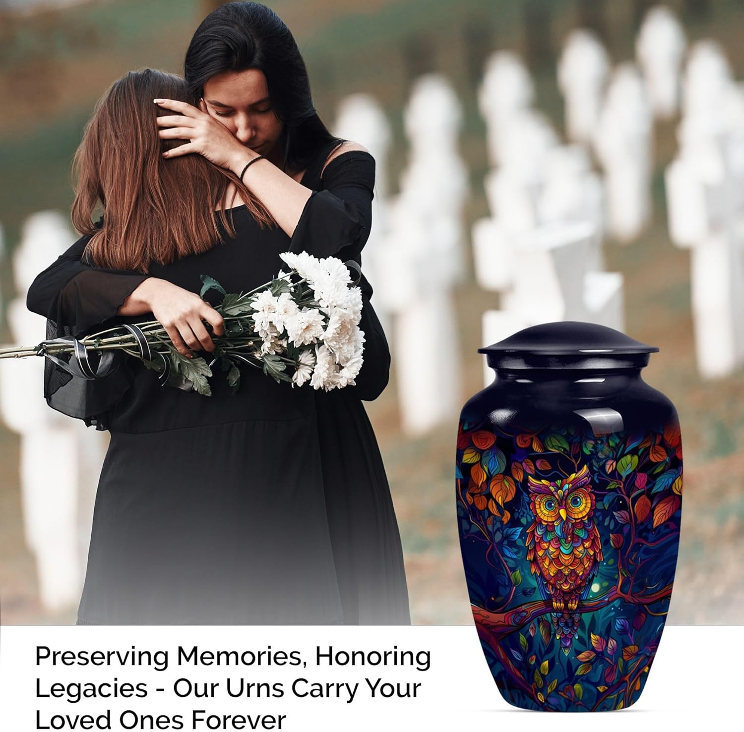 Owl Cremation Urn for Human Ashes - 10 Inch Pack of 1