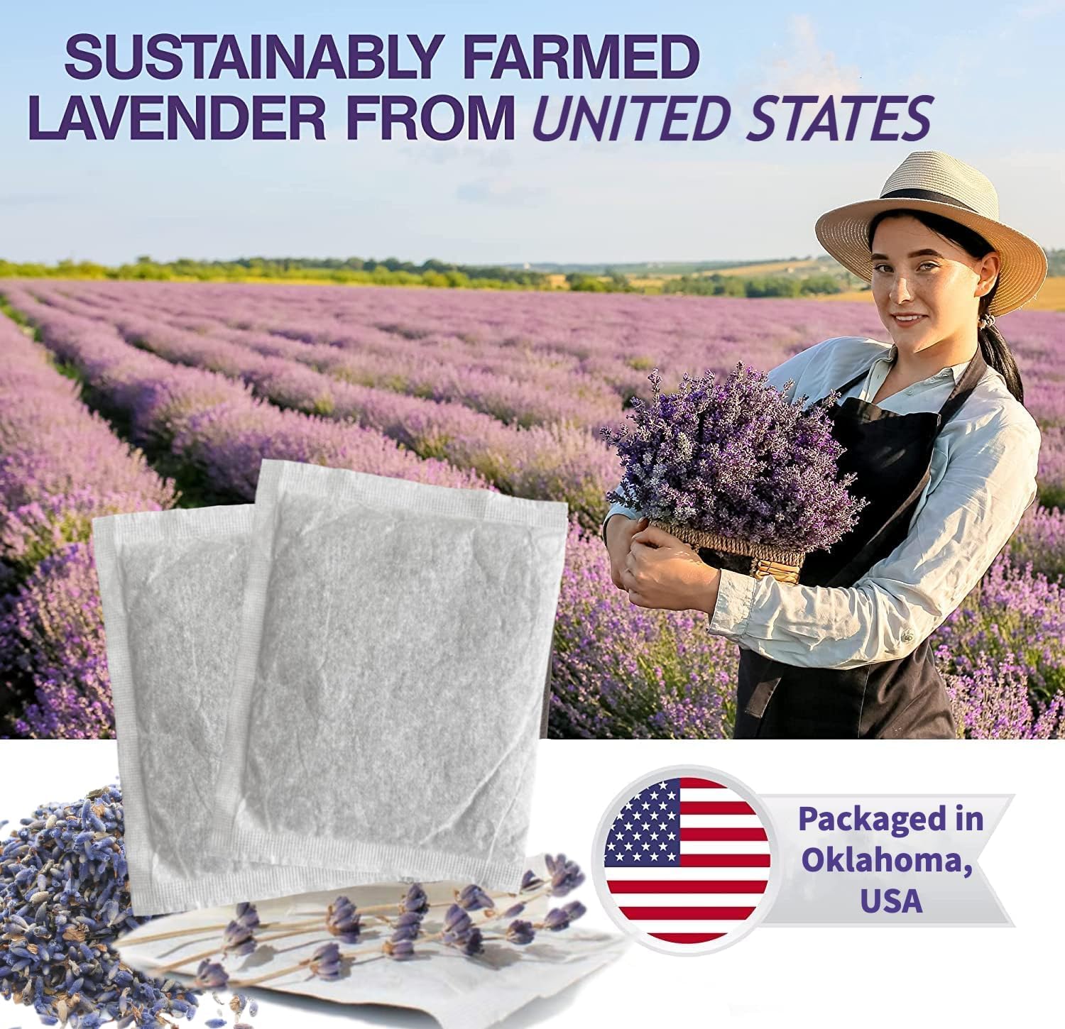 Ultra Essentials Lavender Sachet 6 Pack Natural Fragrance