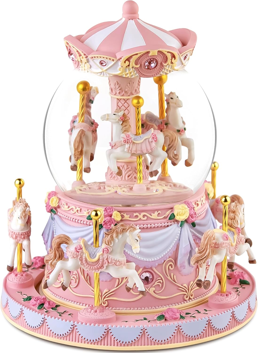 Carousel Snow Globe Music Box Birthday Gift for Girls