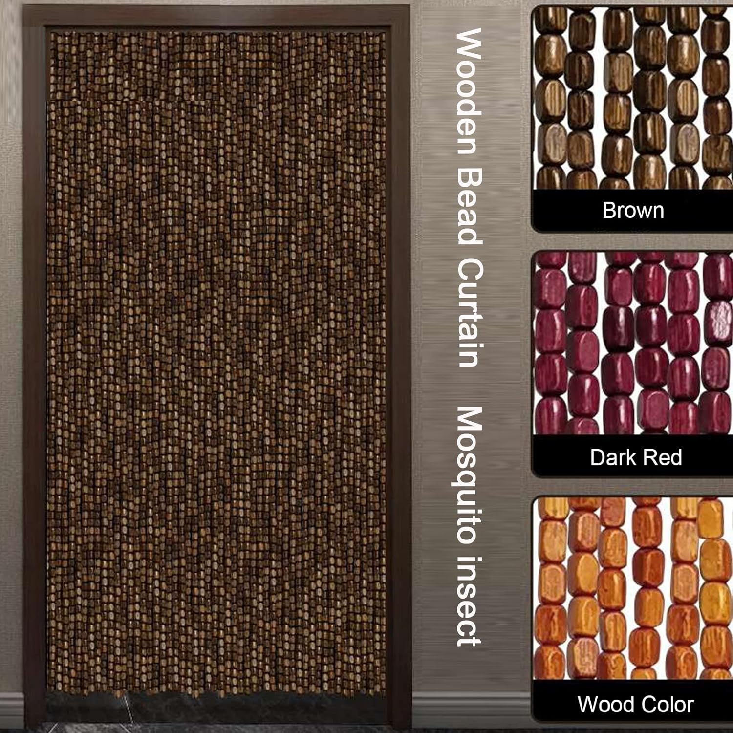 Handcrafted Bamboo Bead Curtain for Doorways and Decor