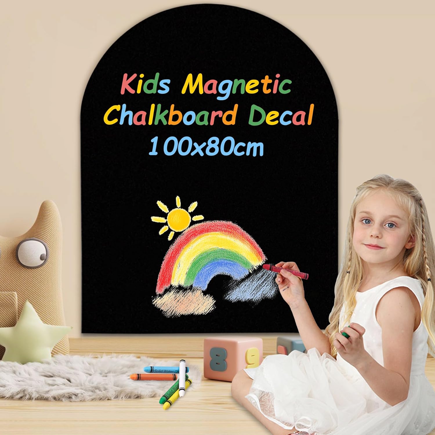 YINGXUN Magnetic Wall Decal Arch Chalkboard 40x32 Black