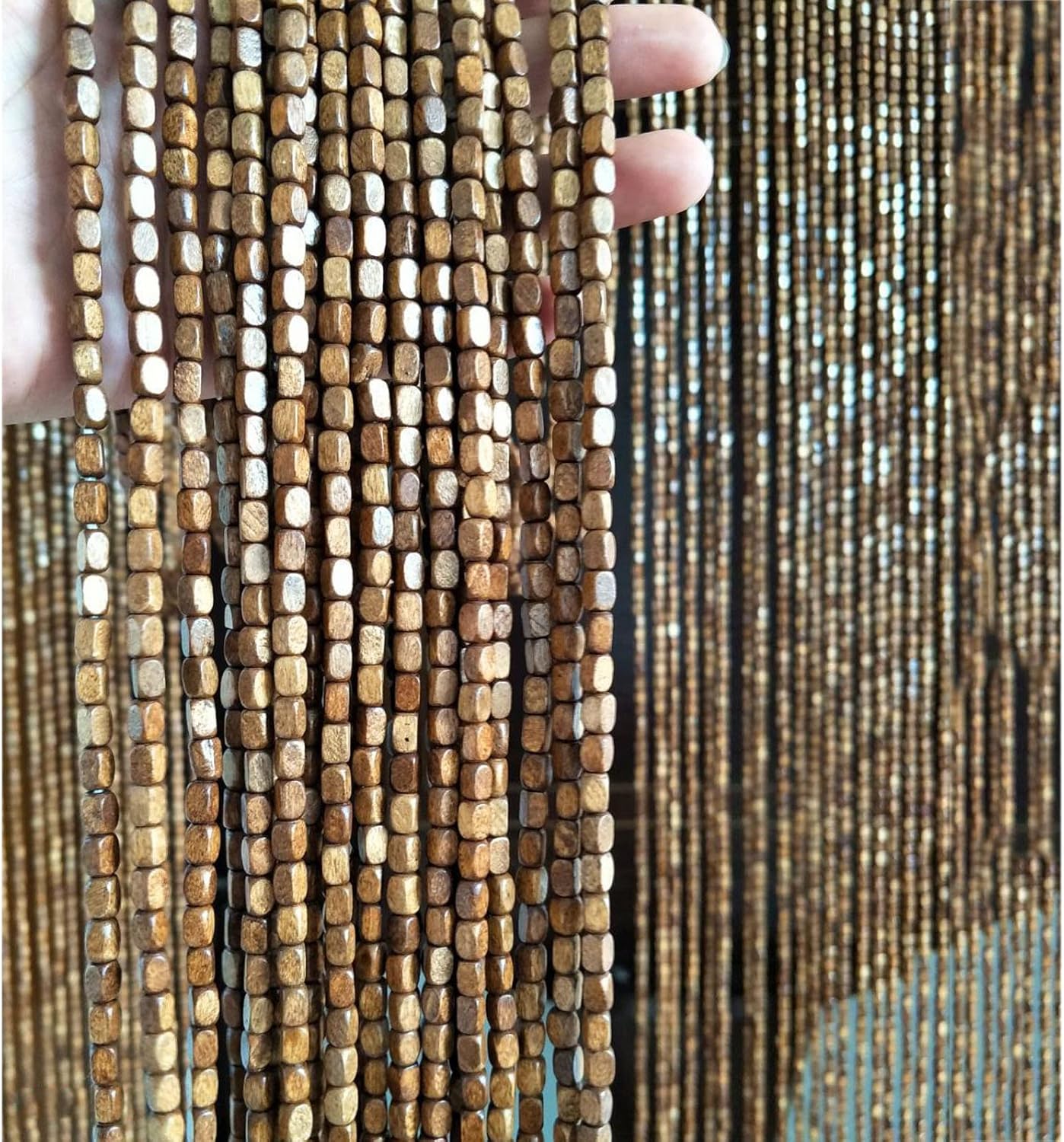 Bamboo Beaded Door Curtain with Customizable Strands