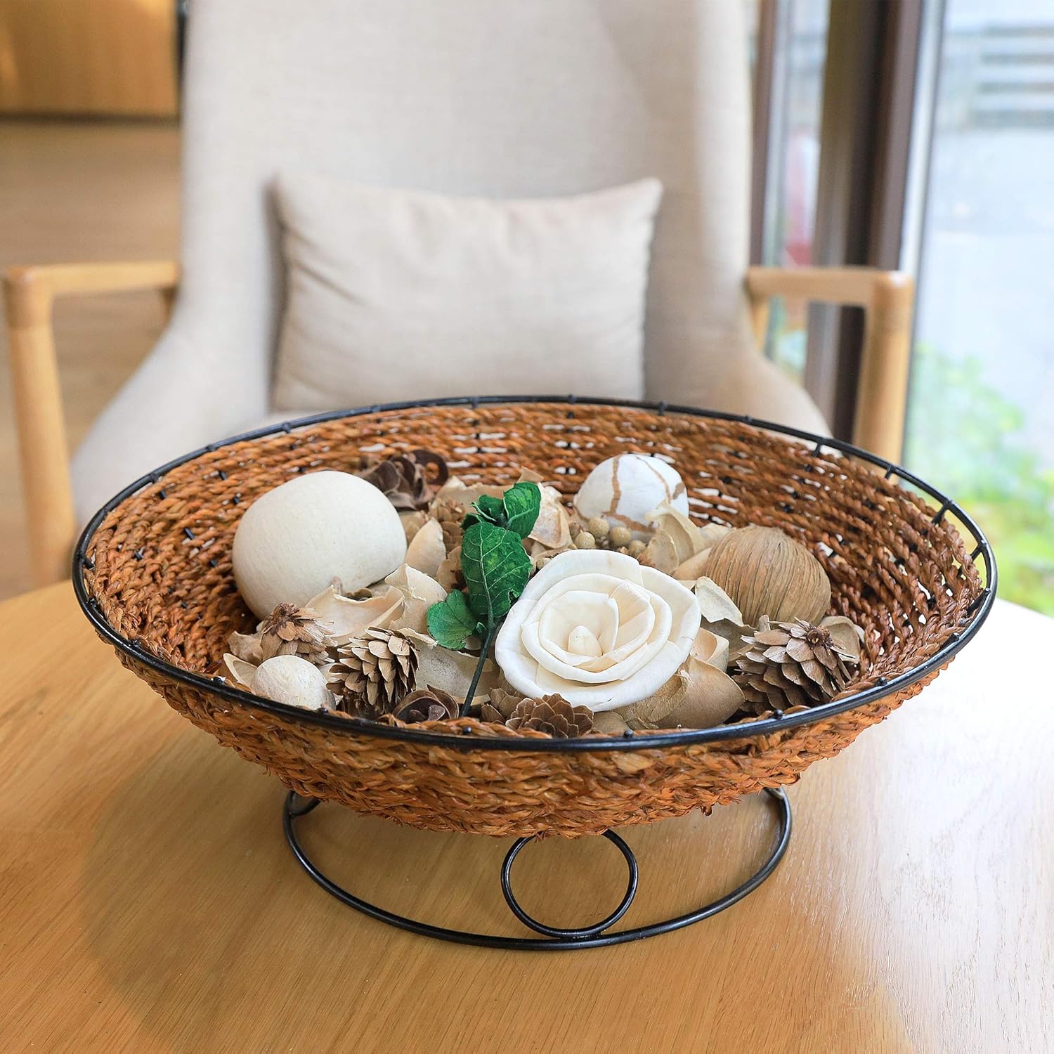 Qingbei Rina Peach Scented Potpourri Bowl Faller 14 oz White