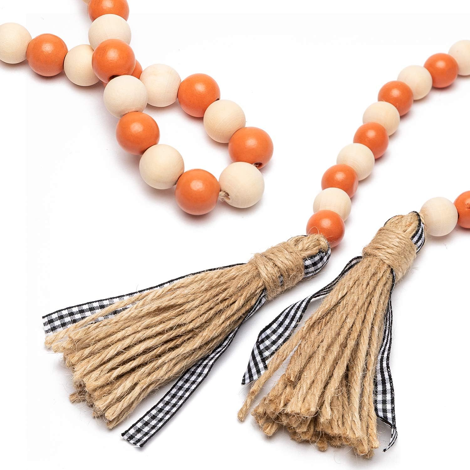 R HORSE Wood Bead Tassel Garland Wall Decoration