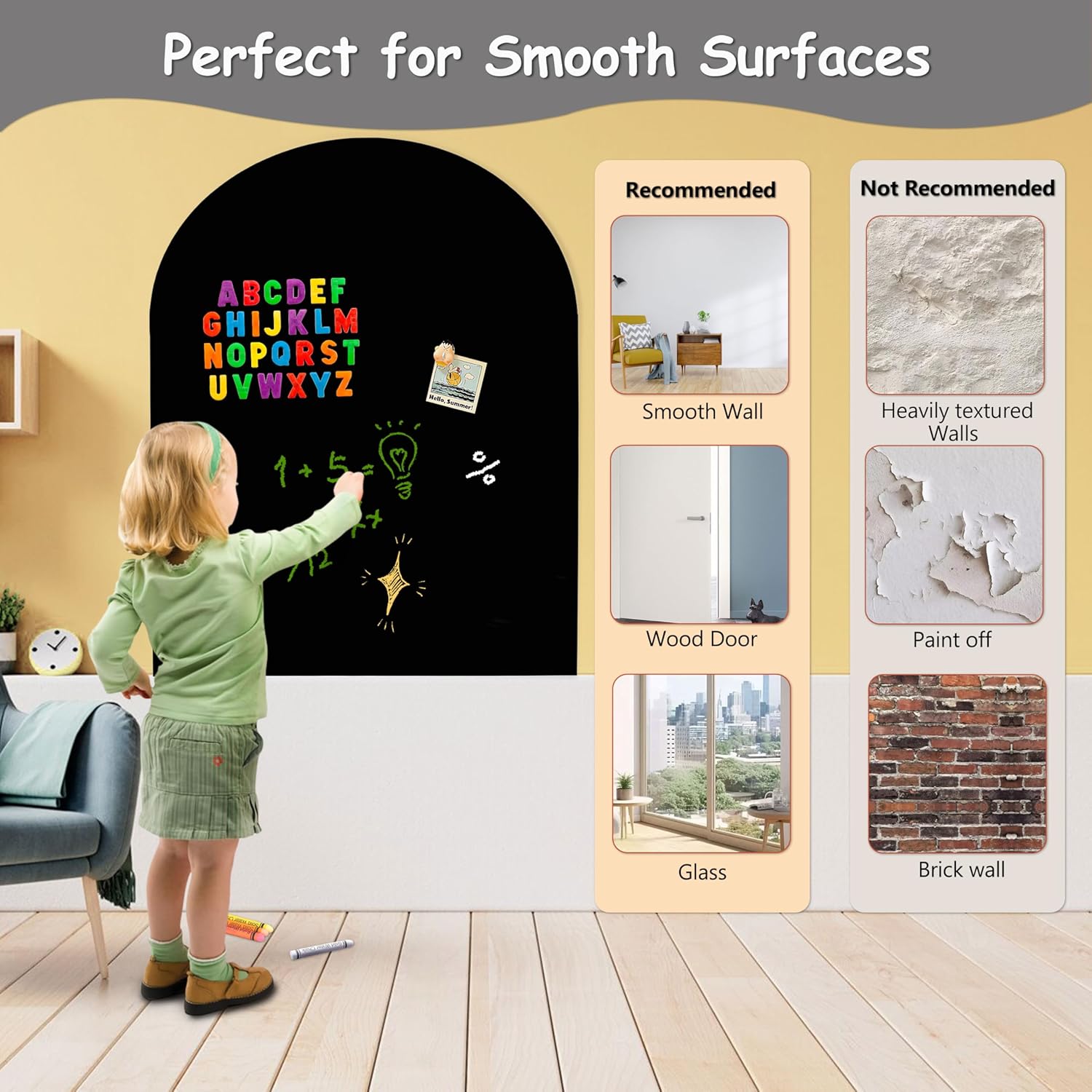 YINGXUN Magnetic Wall Decal Arch Chalkboard 40x32 Black