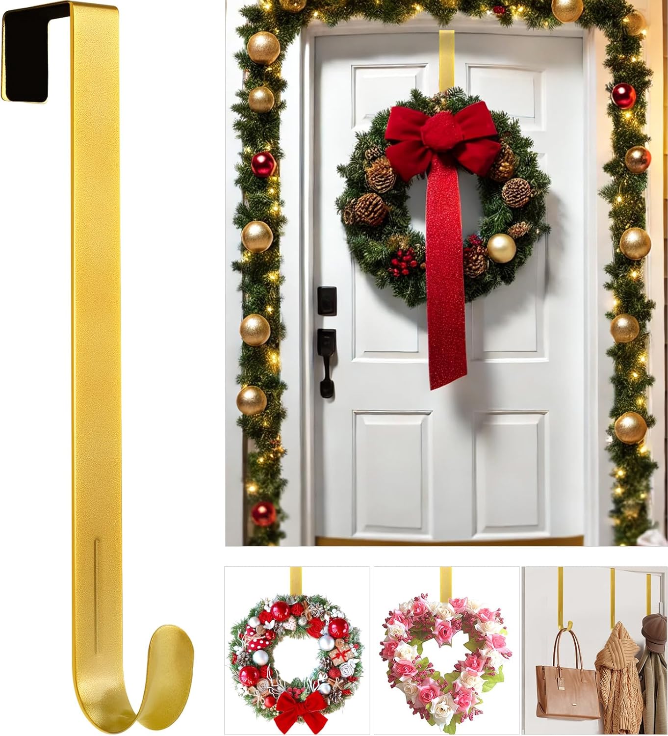 12 Inch Metal Wreath Hanger for Front Door