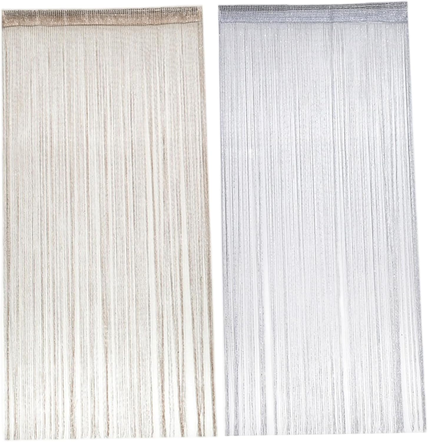 Kalastussaari Shiny String Curtains 39x79 Inch Doorway Drapes