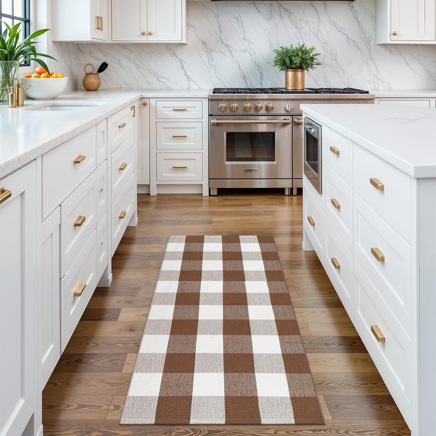 Collive Buffalo Plaid Checkered Outdoor Rug