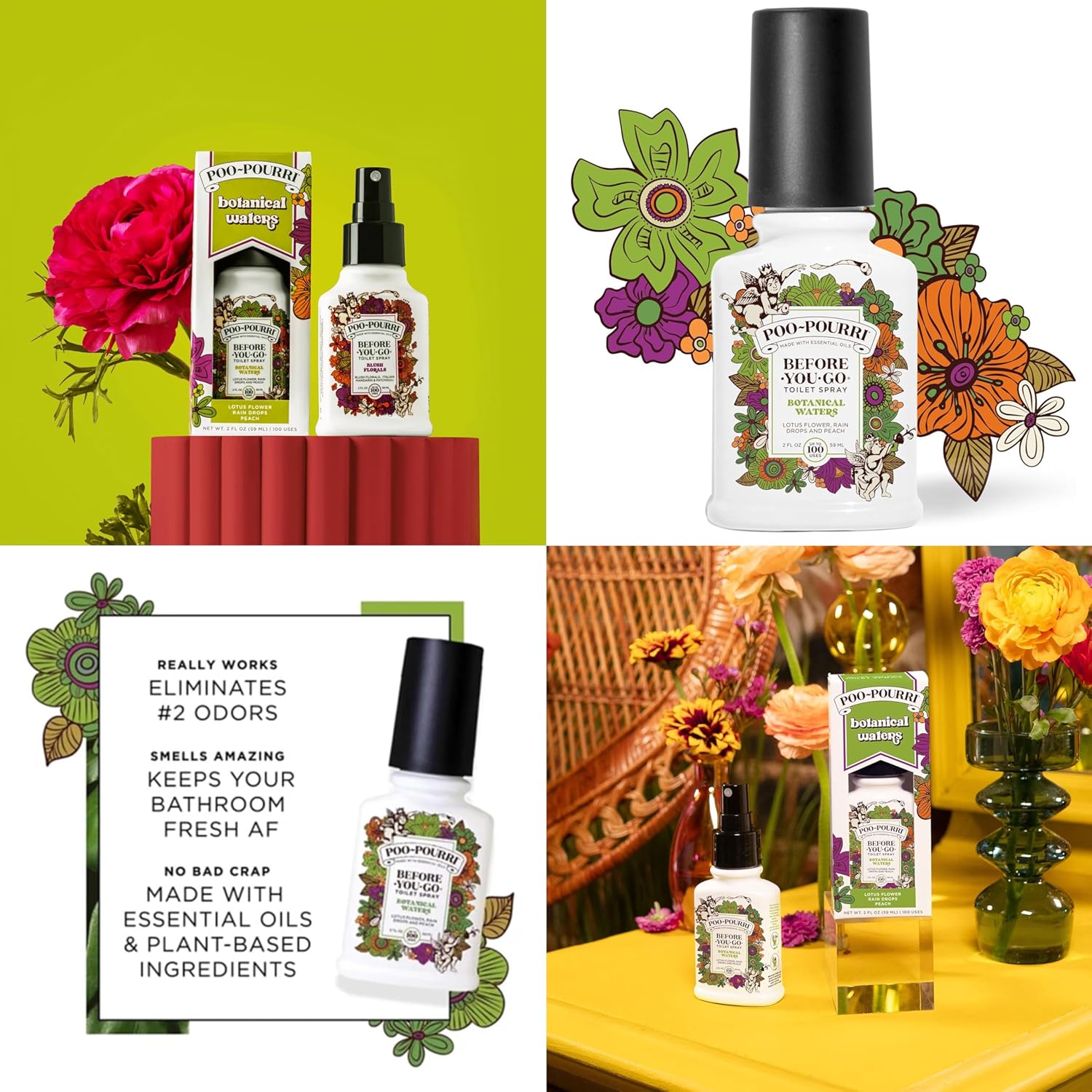 Poo-Pourri Before-You-Go Toilet Spray 2 Oz Variety Pack