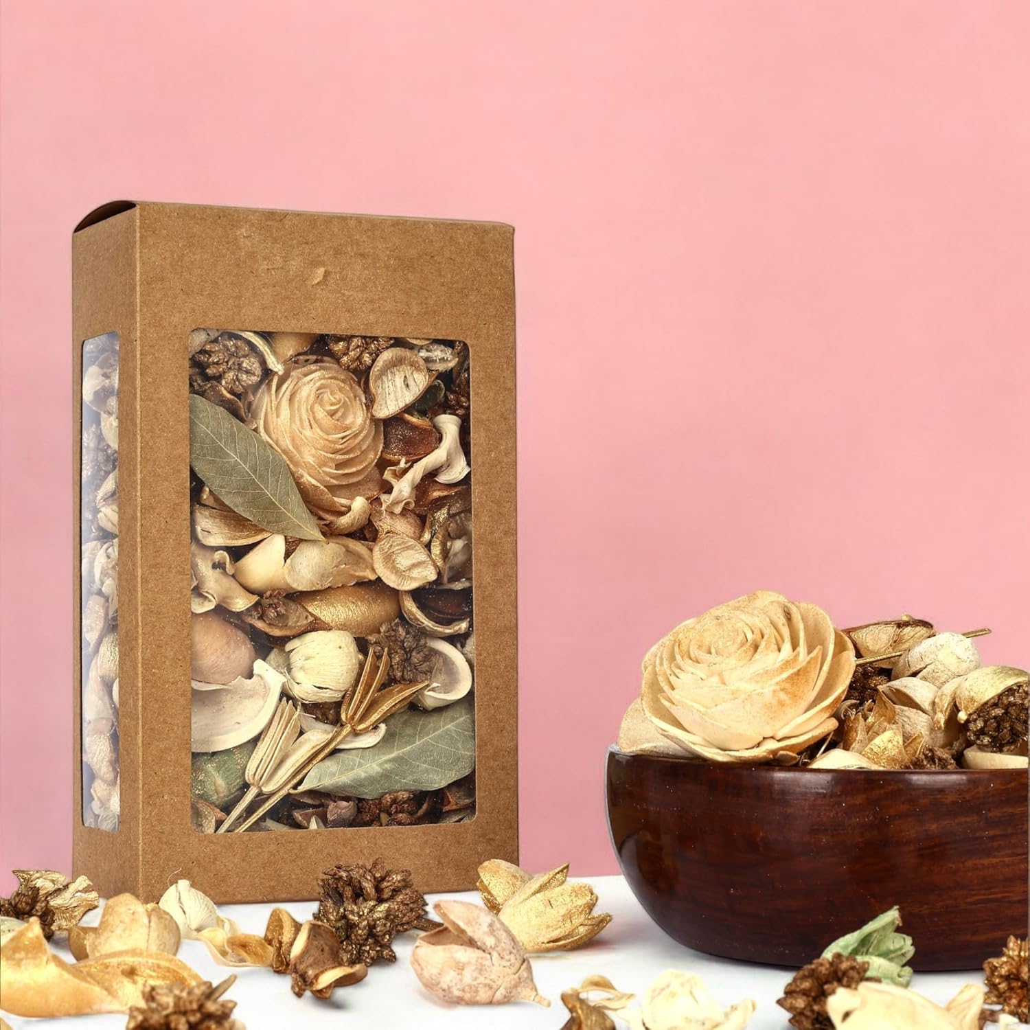 Natriel Citronella Potpourri Natural Dried Flowers Seeds 180gm Home Fragrance Box Gold
