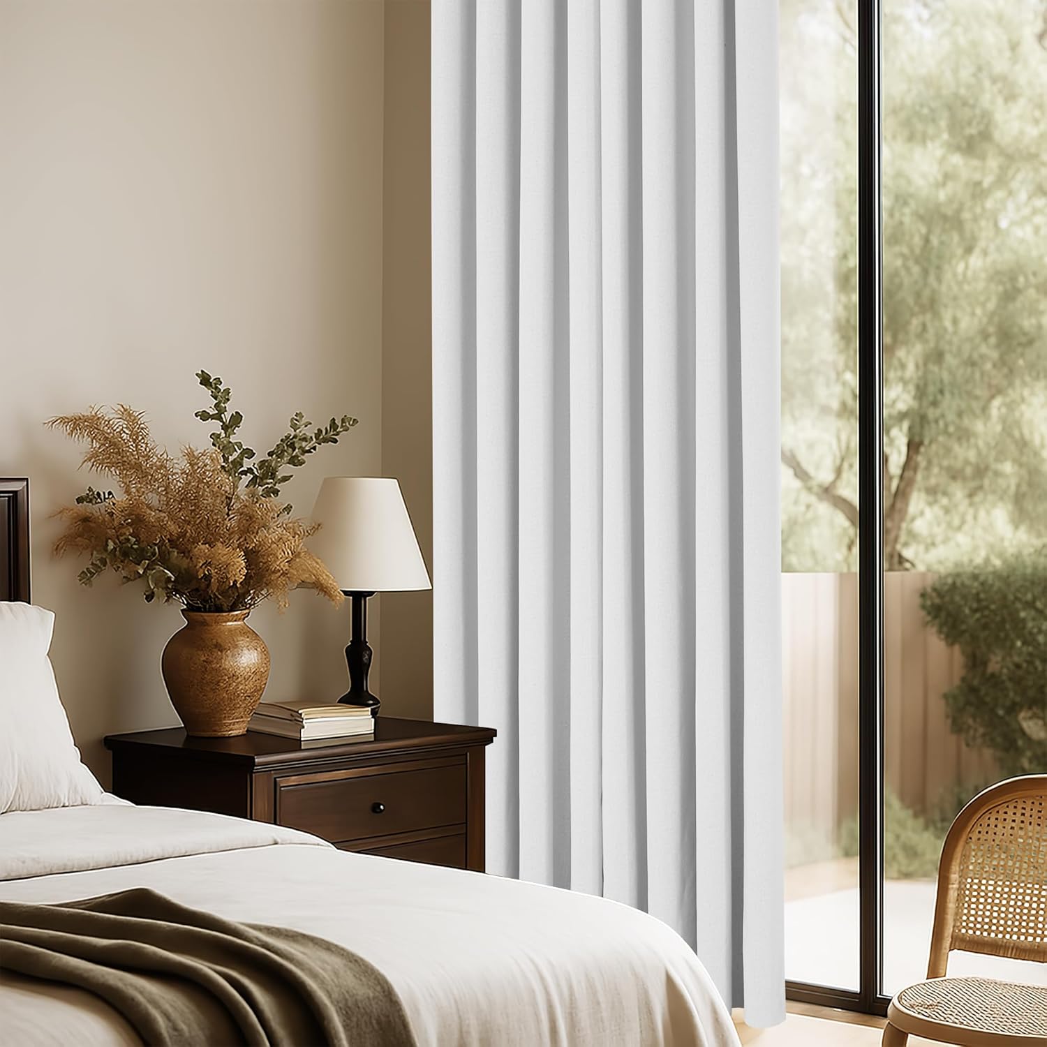 Pony Dance Faux Linen Blackout Curtains 2 Panels Set
