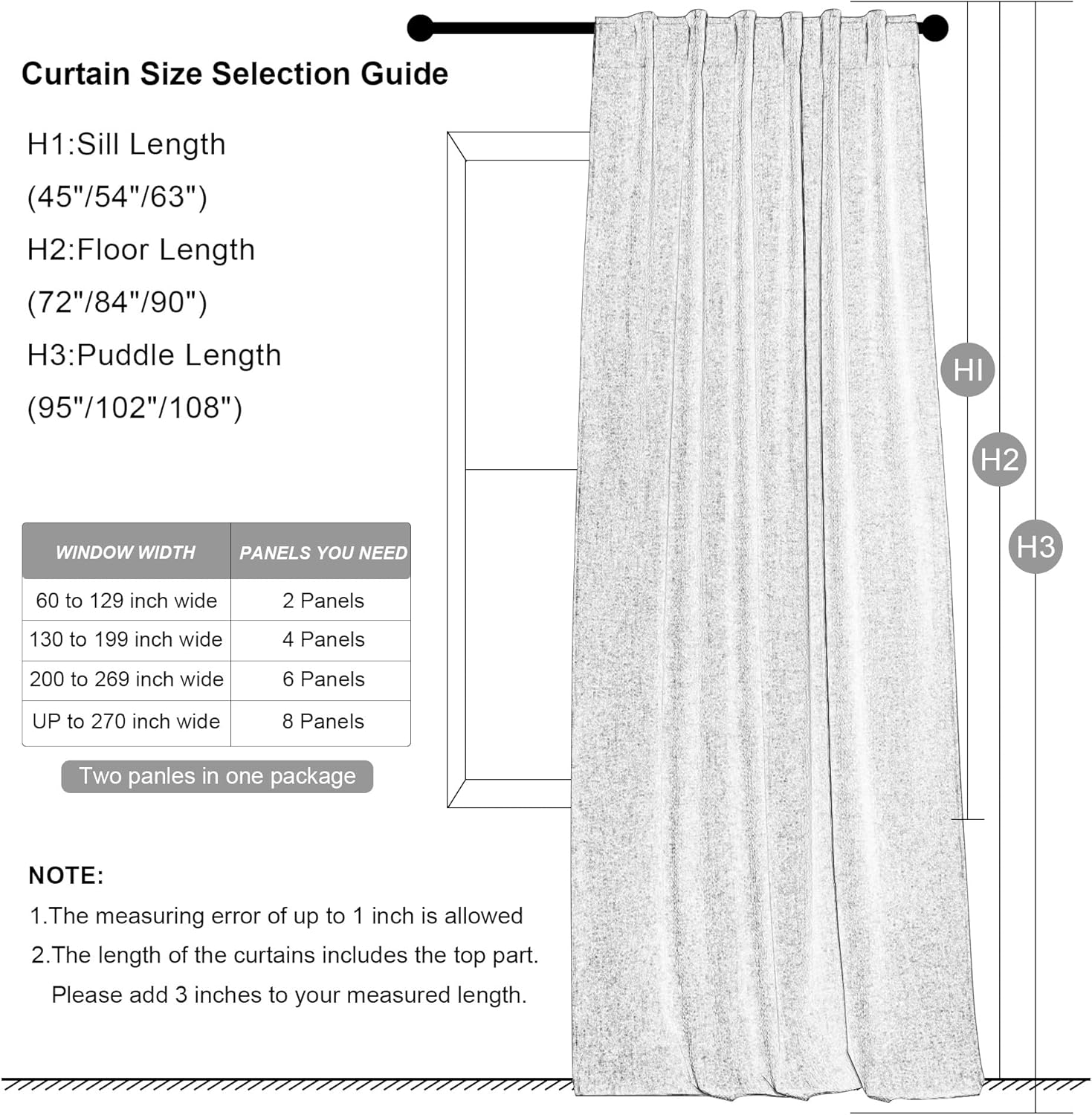 Pony Dance Faux Linen Blackout Curtains 2 Panels Set