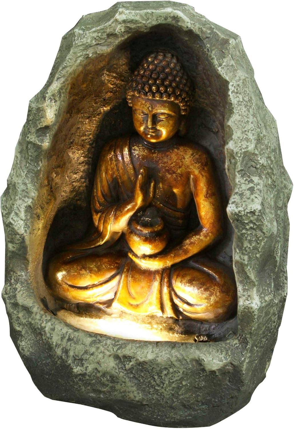 1475 Inch Golden Buddha Fountain with LED Light