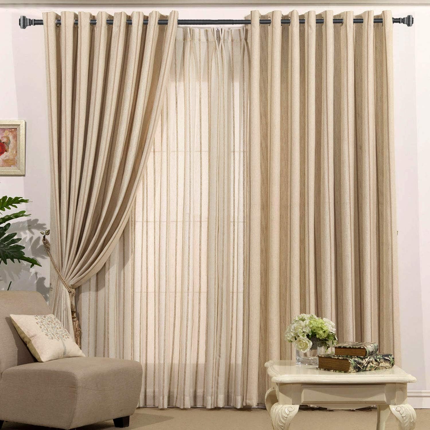 Rust-Resistant Iron Curtain Rods Black 28-48 Inches