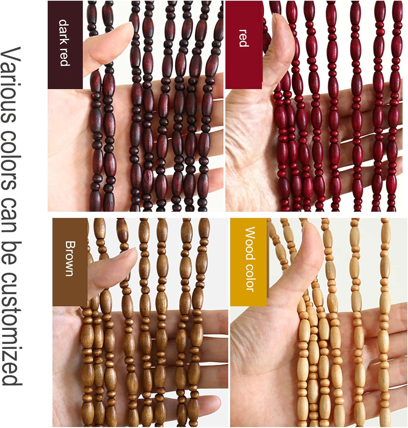 Bamboo Beaded Door Curtain for Entryway and Room Divider