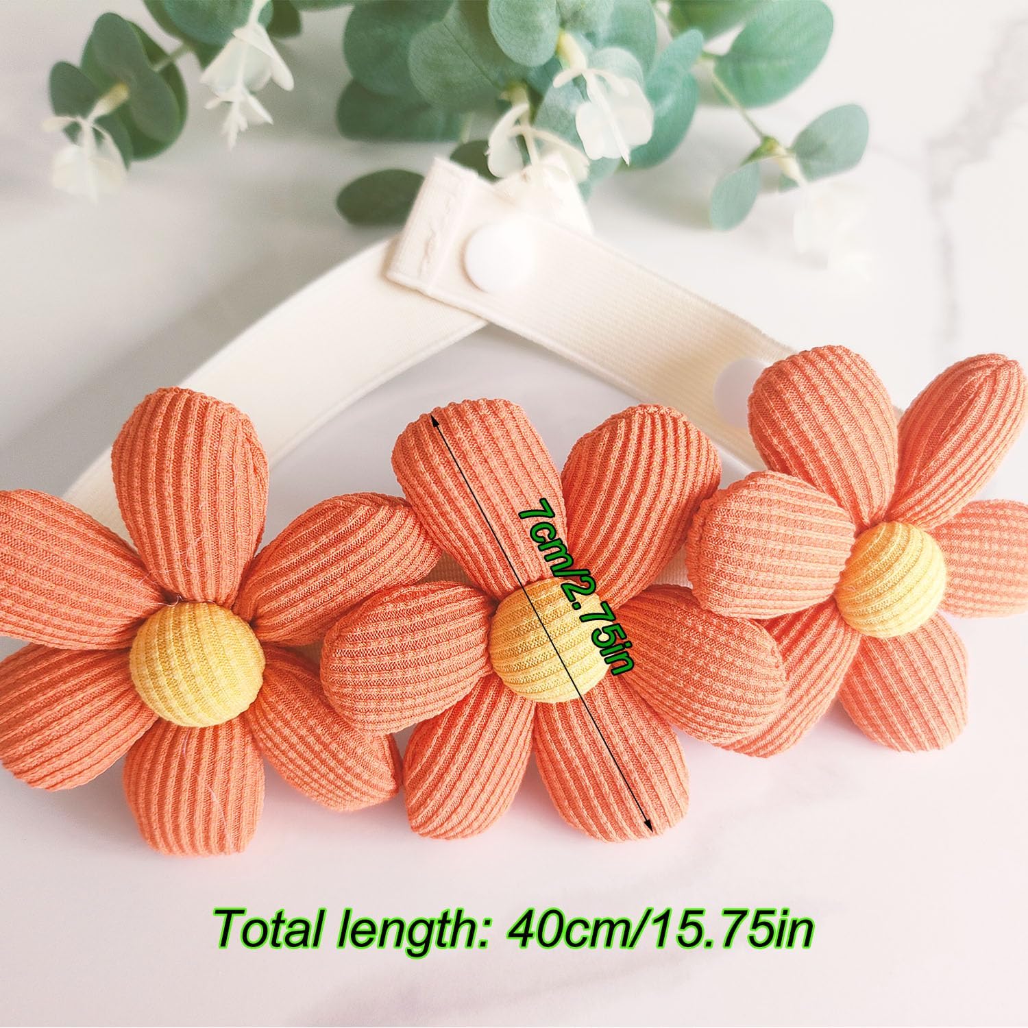 2pcs Flower Curtain Buckles Orange