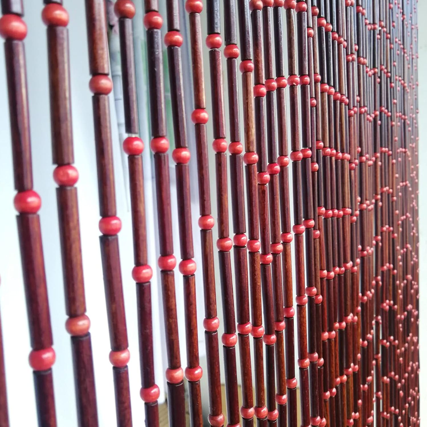 Natural Wood Bamboo Beaded Curtain for Home Decor
