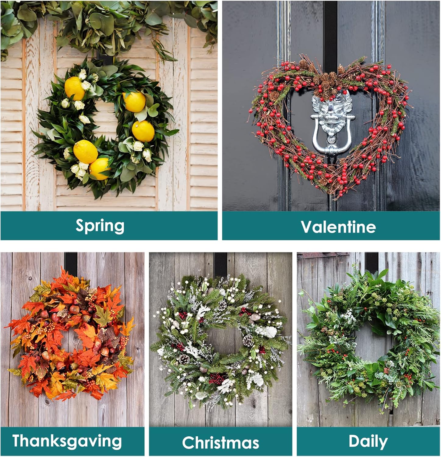 Myfolrena Wreath Hanger Adjustable Door Mount