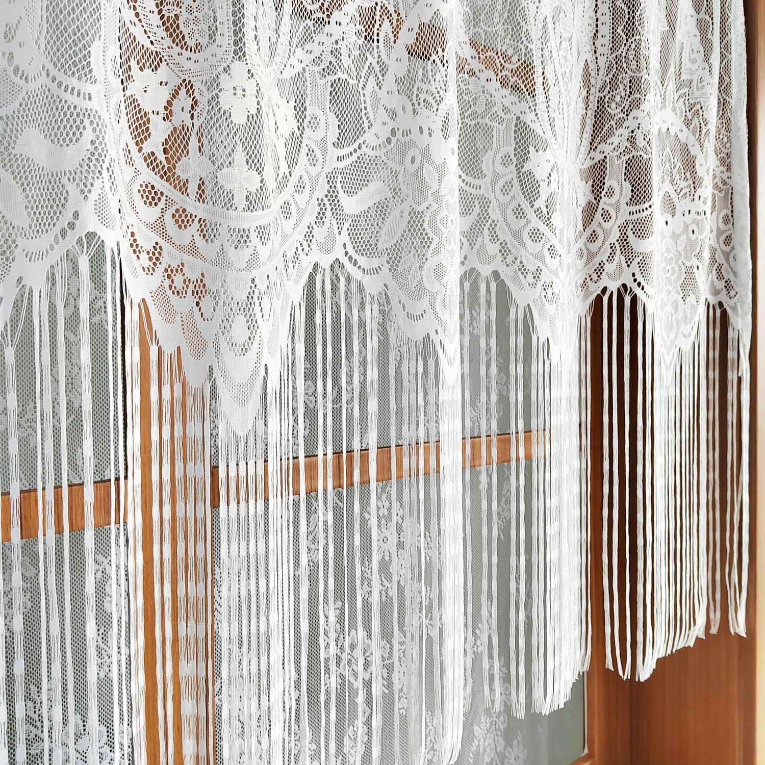 1 Panel French Floral Lace Sheer Curtains with Tassels