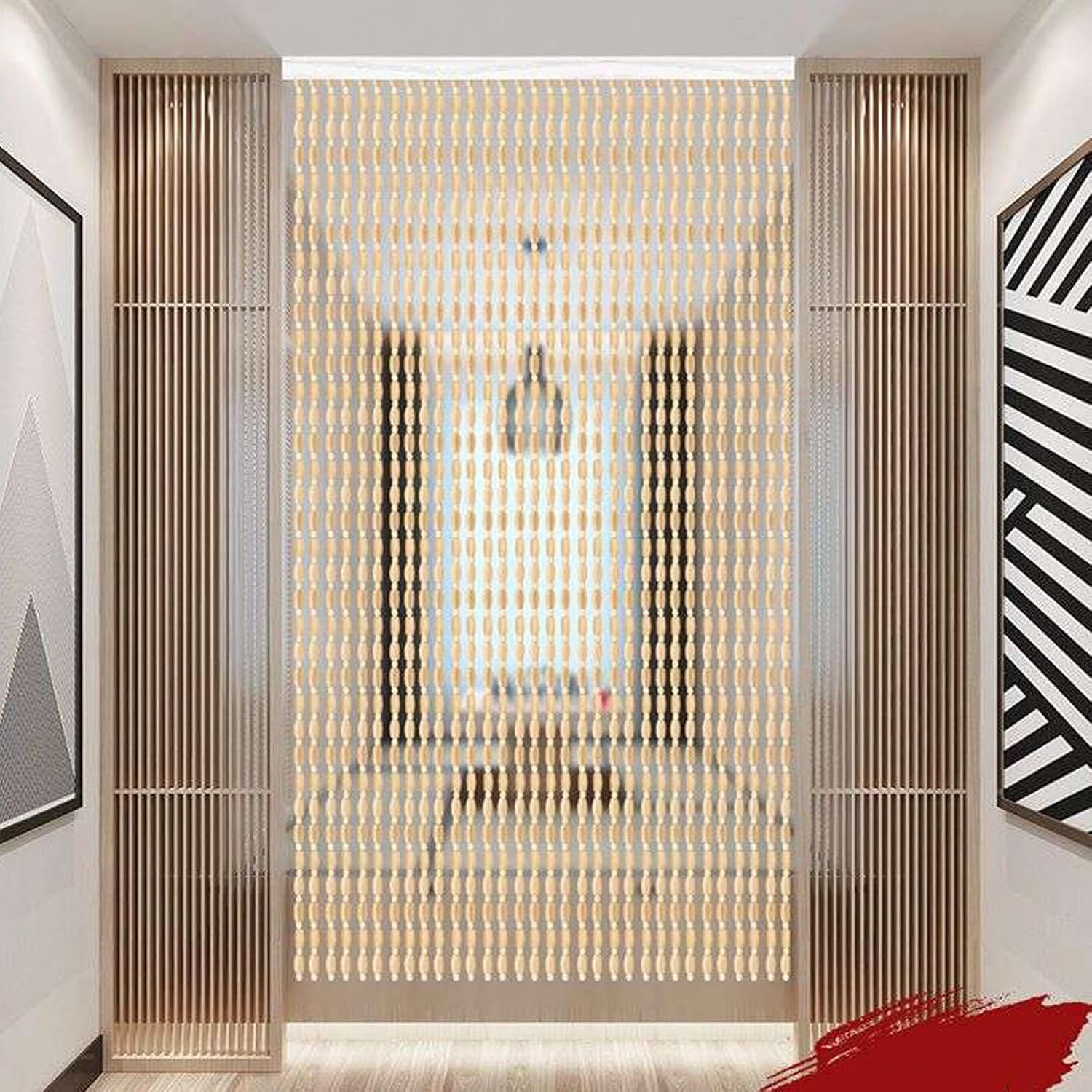 Bamboo Beaded Door Curtain for Privacy and Style