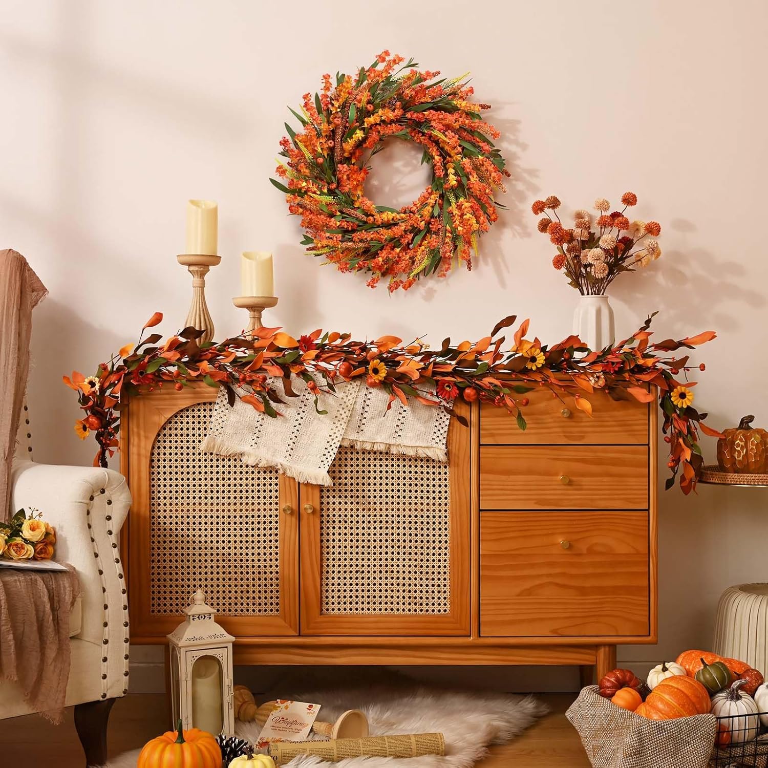 Waipfaru 22 Inch Autumn Door Wreath
