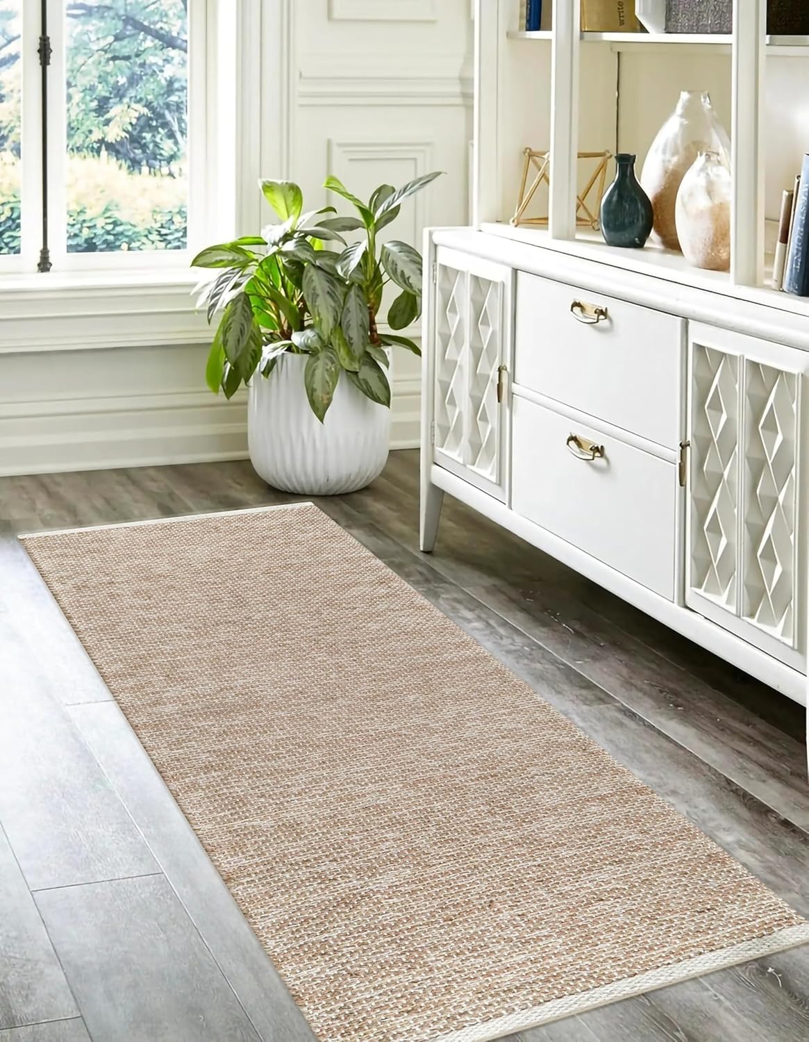 Hausattire Jute Woven Runner Rug 2x6 - Natural