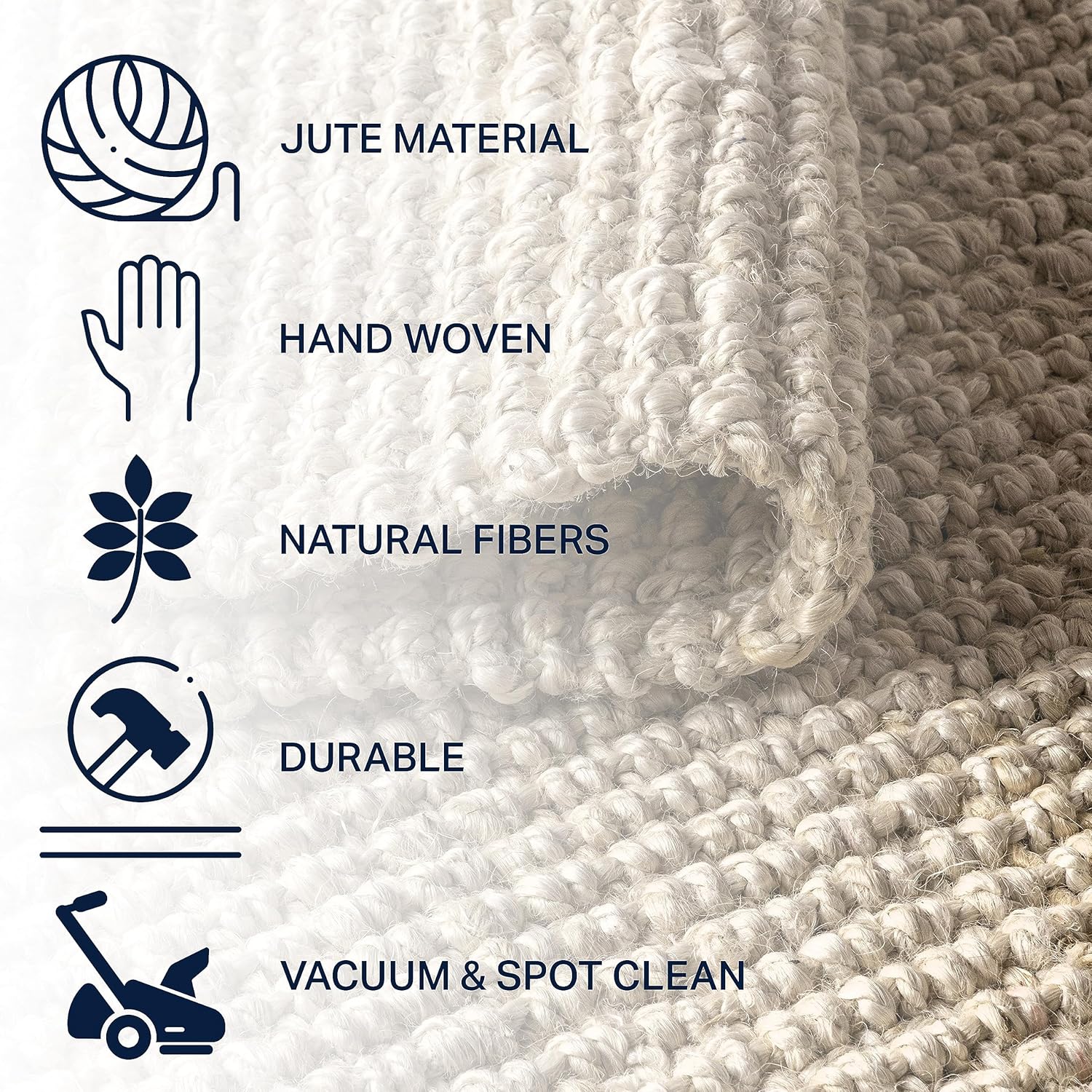 JONATHAN Y NFR103A-28 Ivory Jute Runner Rug