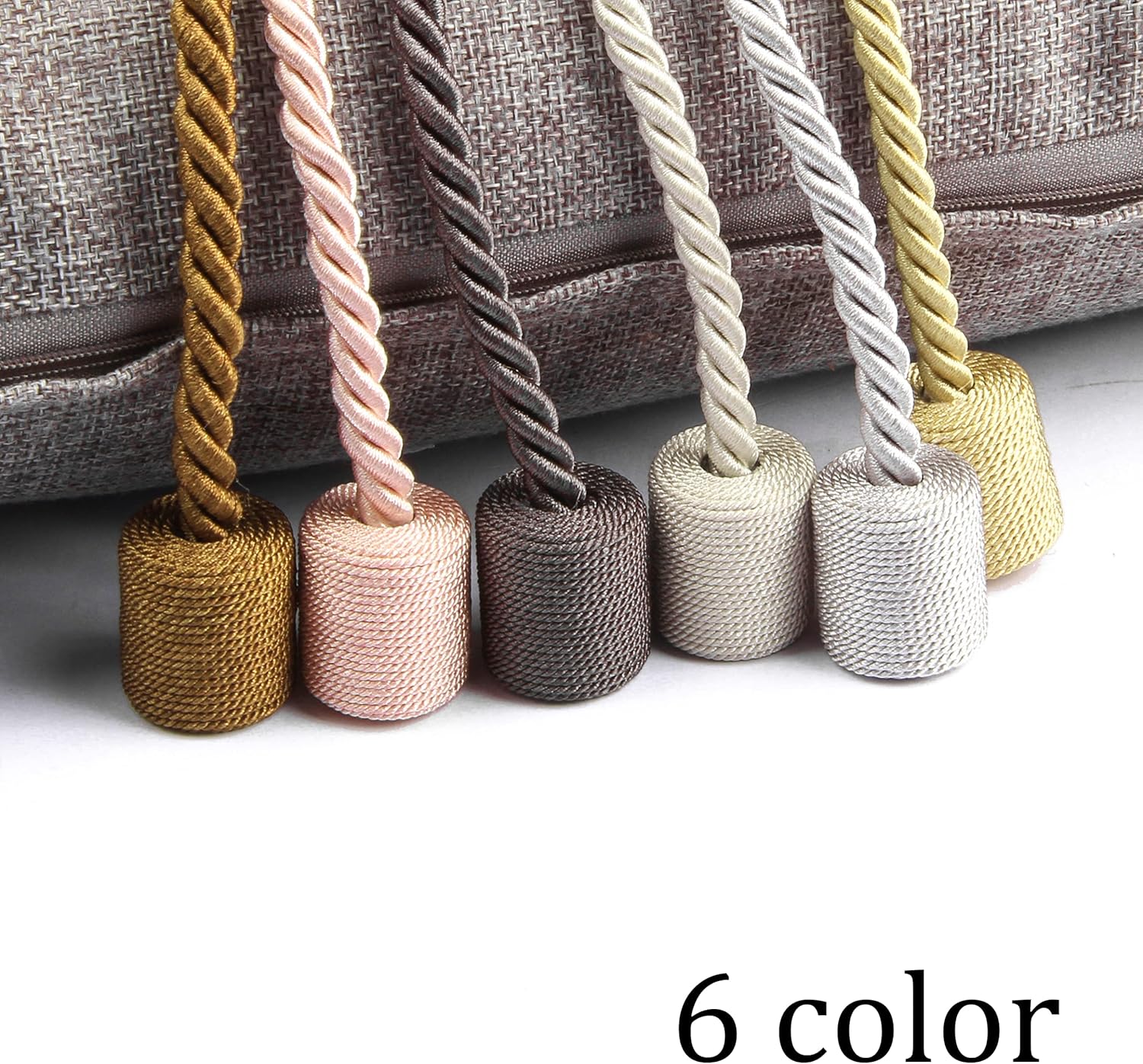 BEL AVENIR Magnetic Curtain Holdbacks Tassel Ties Beige