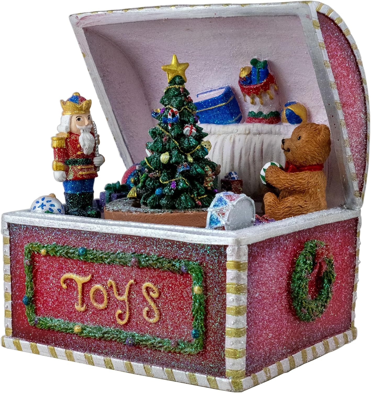Christmas Toy Box Revolving Tree Music Box
