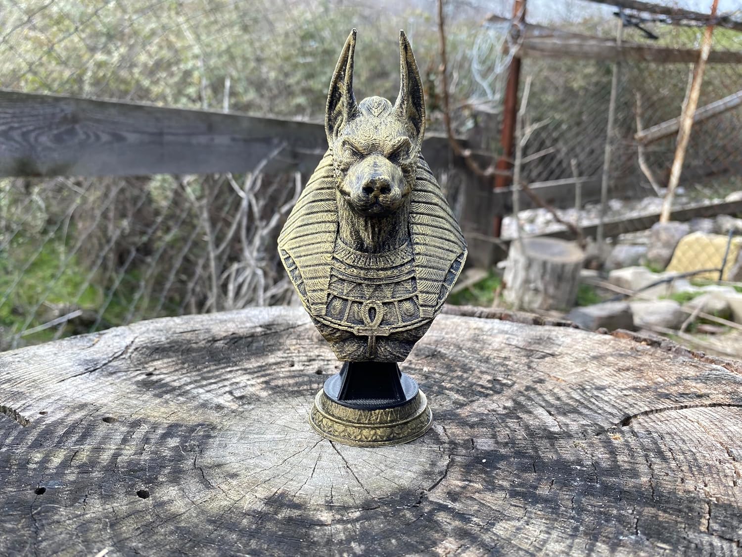 Anubis Bust Statue - 3D Printed Hand Painted Figurine