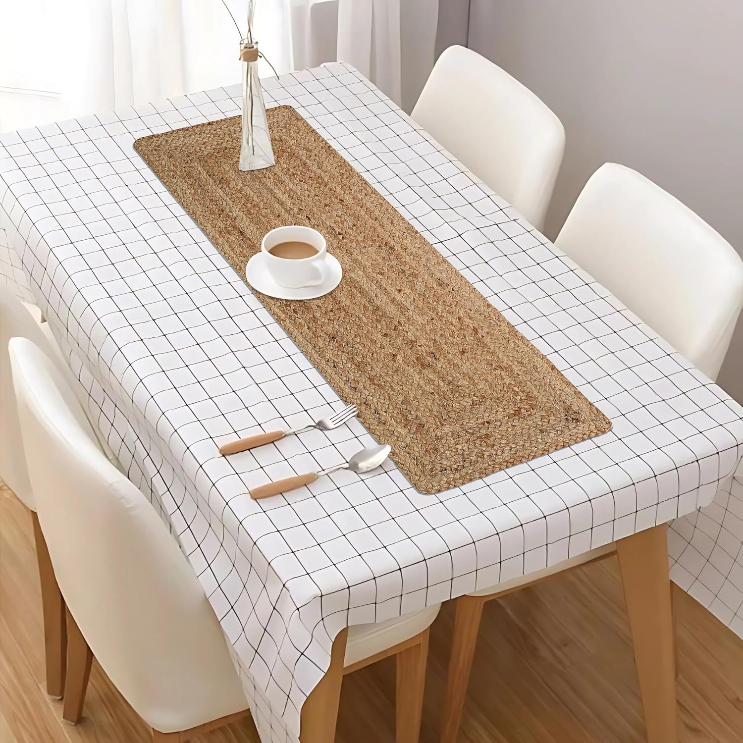 HOMIDATE Natural Jute Table Runner 13x36 Inch
