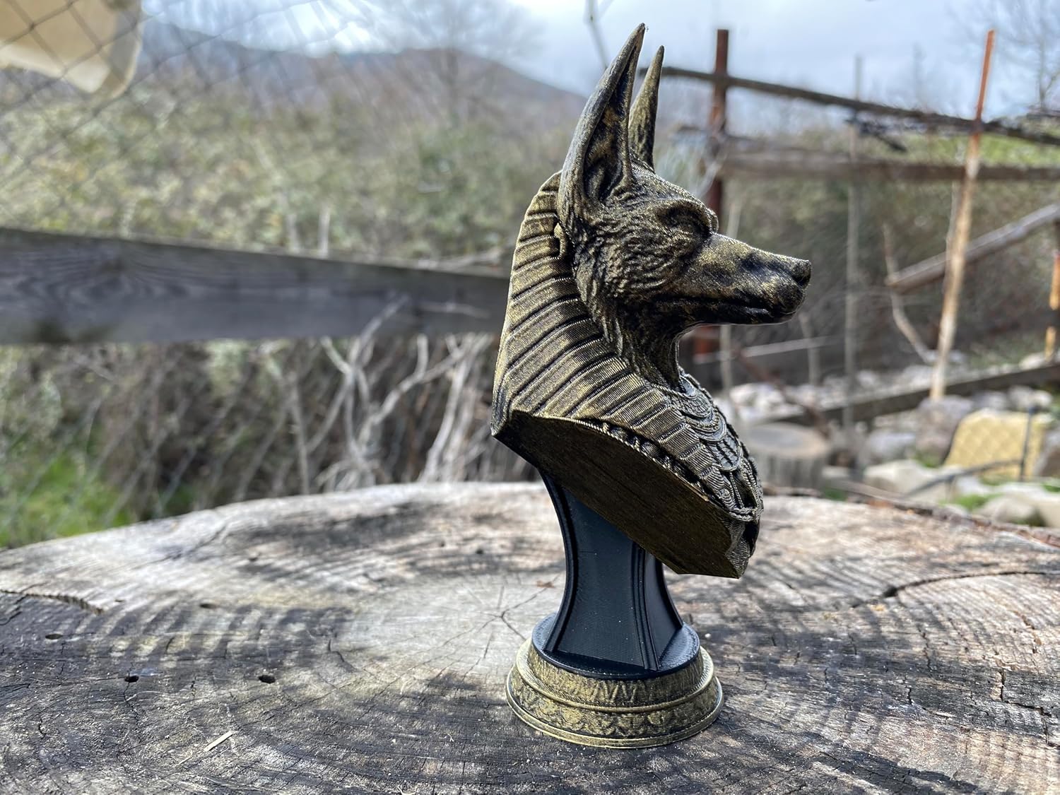 Anubis Bust Statue - 3D Printed Hand Painted Figurine