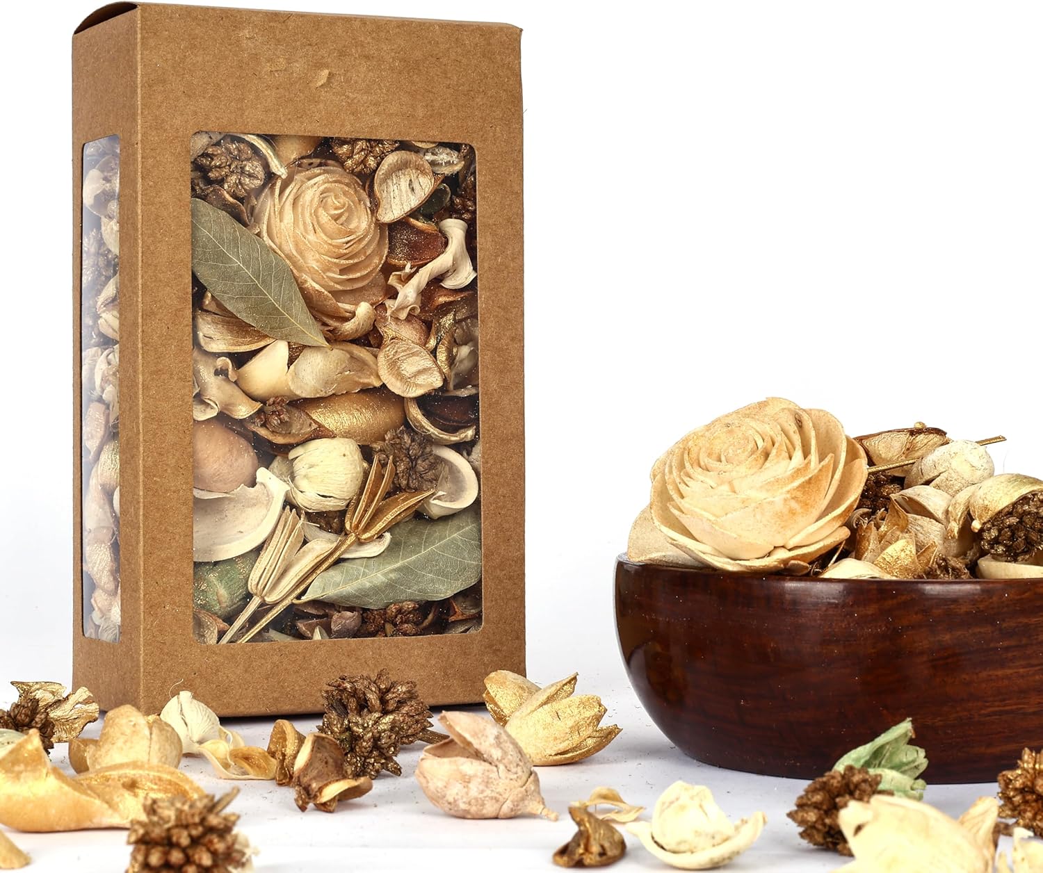 Natriel Citronella Potpourri Natural Dried Flowers Seeds 180gm Home Fragrance Box Gold