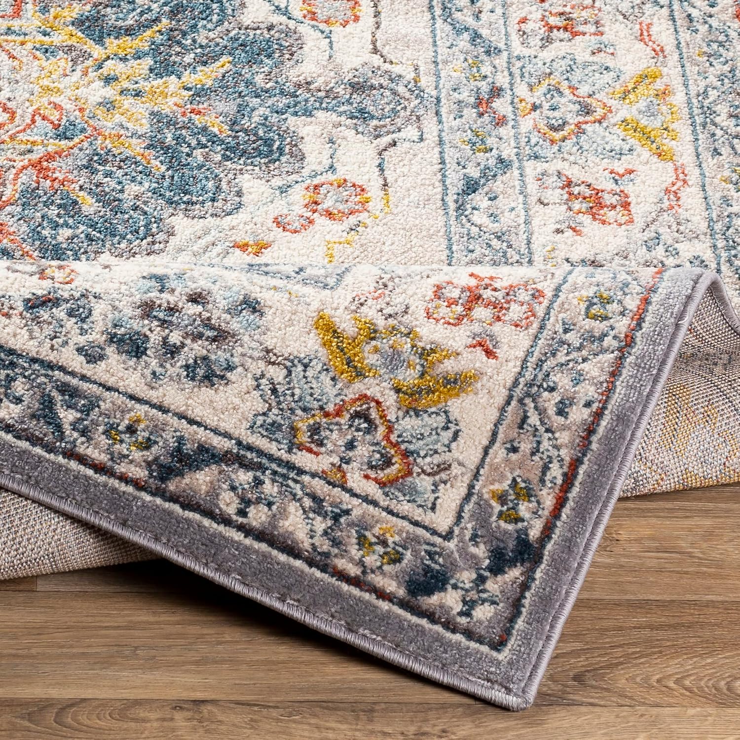 Livabliss Anja Oriental Medallion Area Rug 67 x 9 Grey