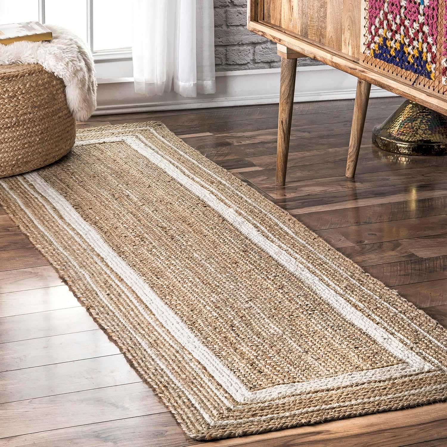 nuLOOM Rikki Jute Runner Rug 26 x 6 Off-white