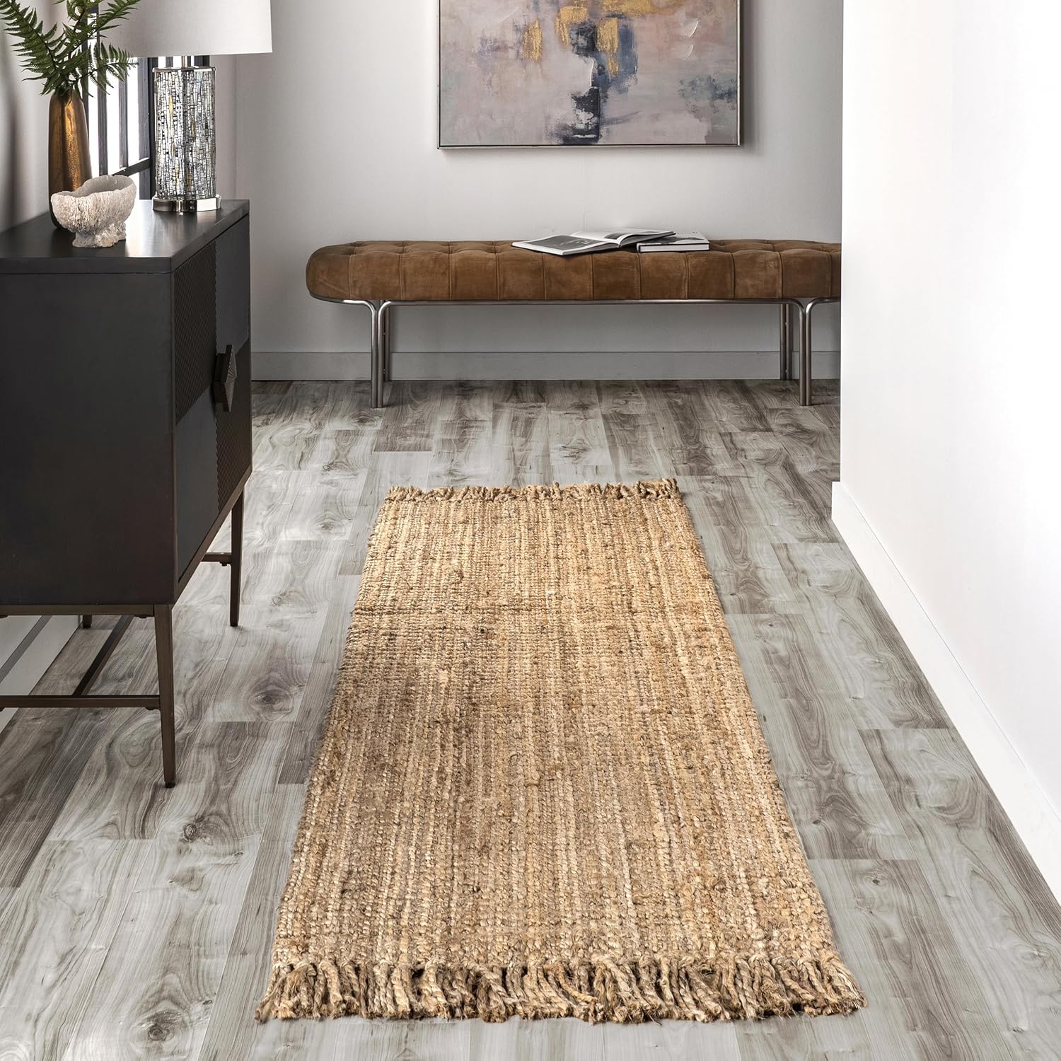 nuLOOM 2x6 Jute Tassel Hand Woven Area Rug