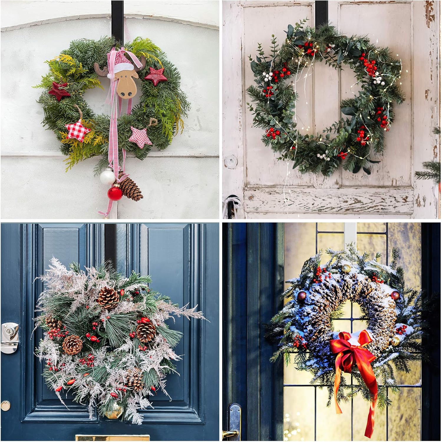 Myfolrena Wreath Hanger Adjustable Door Mount