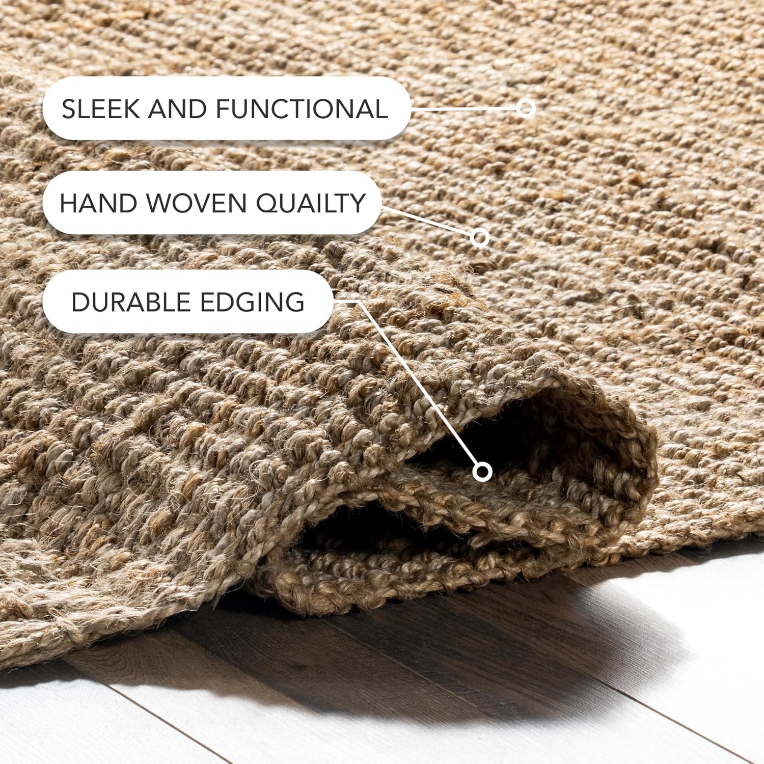 nuLOOM 2x6 Jute Tassel Hand Woven Area Rug