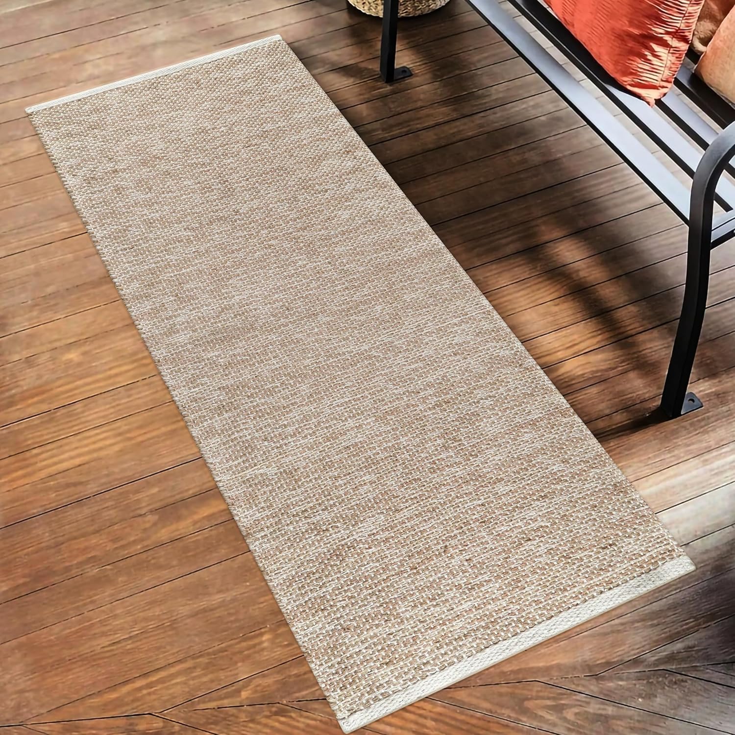 Hausattire Jute Woven Runner Rug 2x6 - Natural