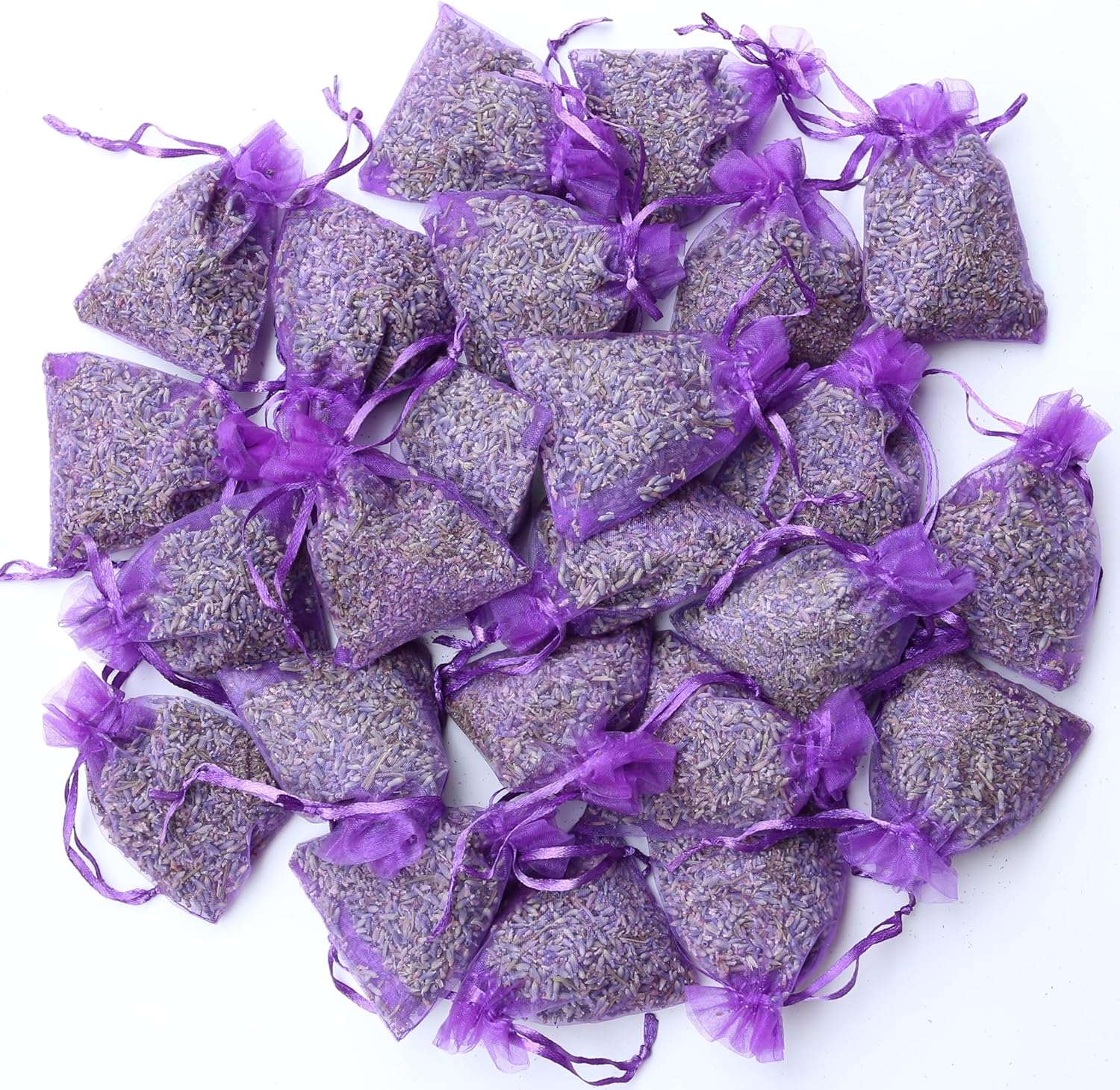 WEALD TRIBE Natural Lavender Sachets for Closets Drawers Cars 24 Pack