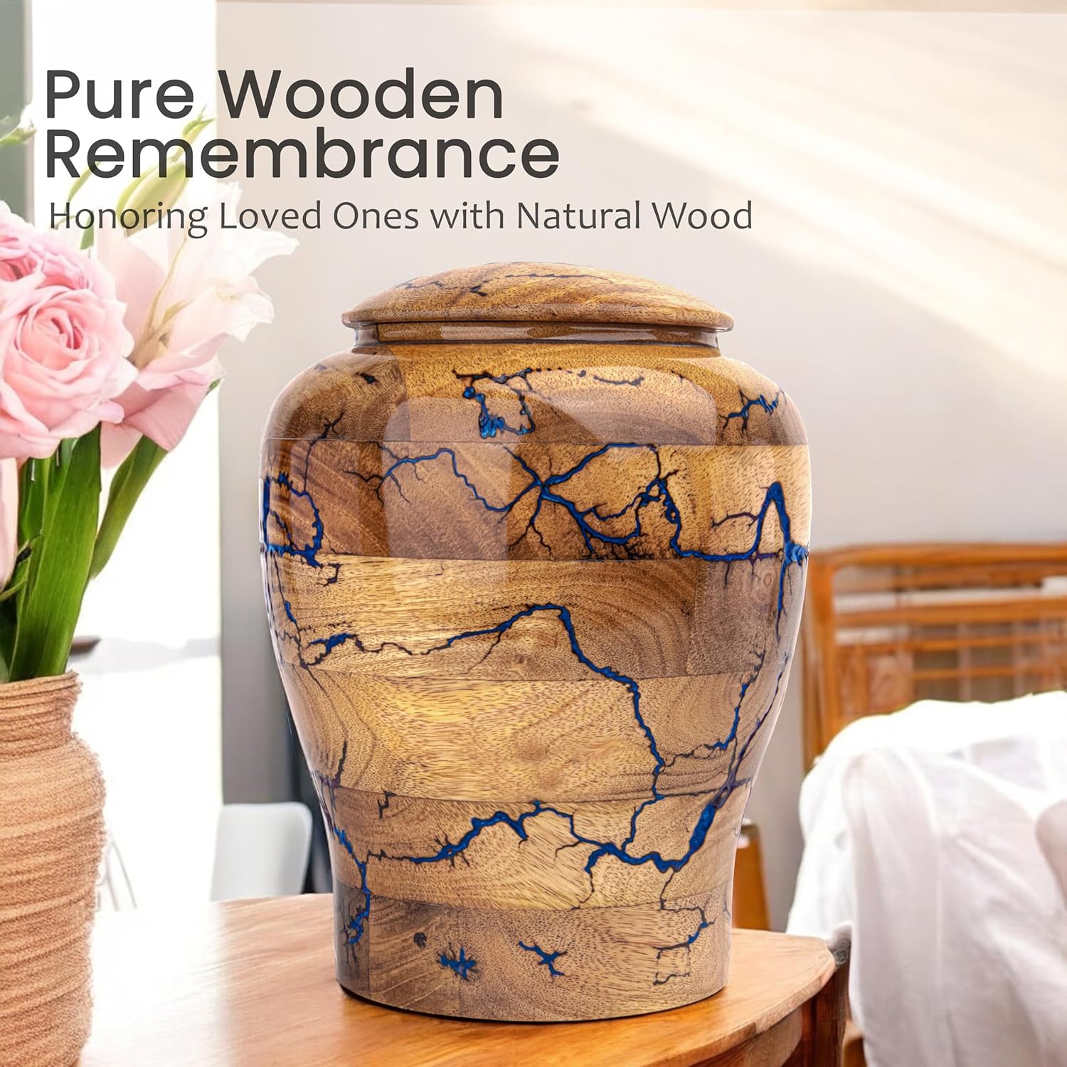 Lightning Design Urn for Human Ashes - Handmade Resin Cremation Urn