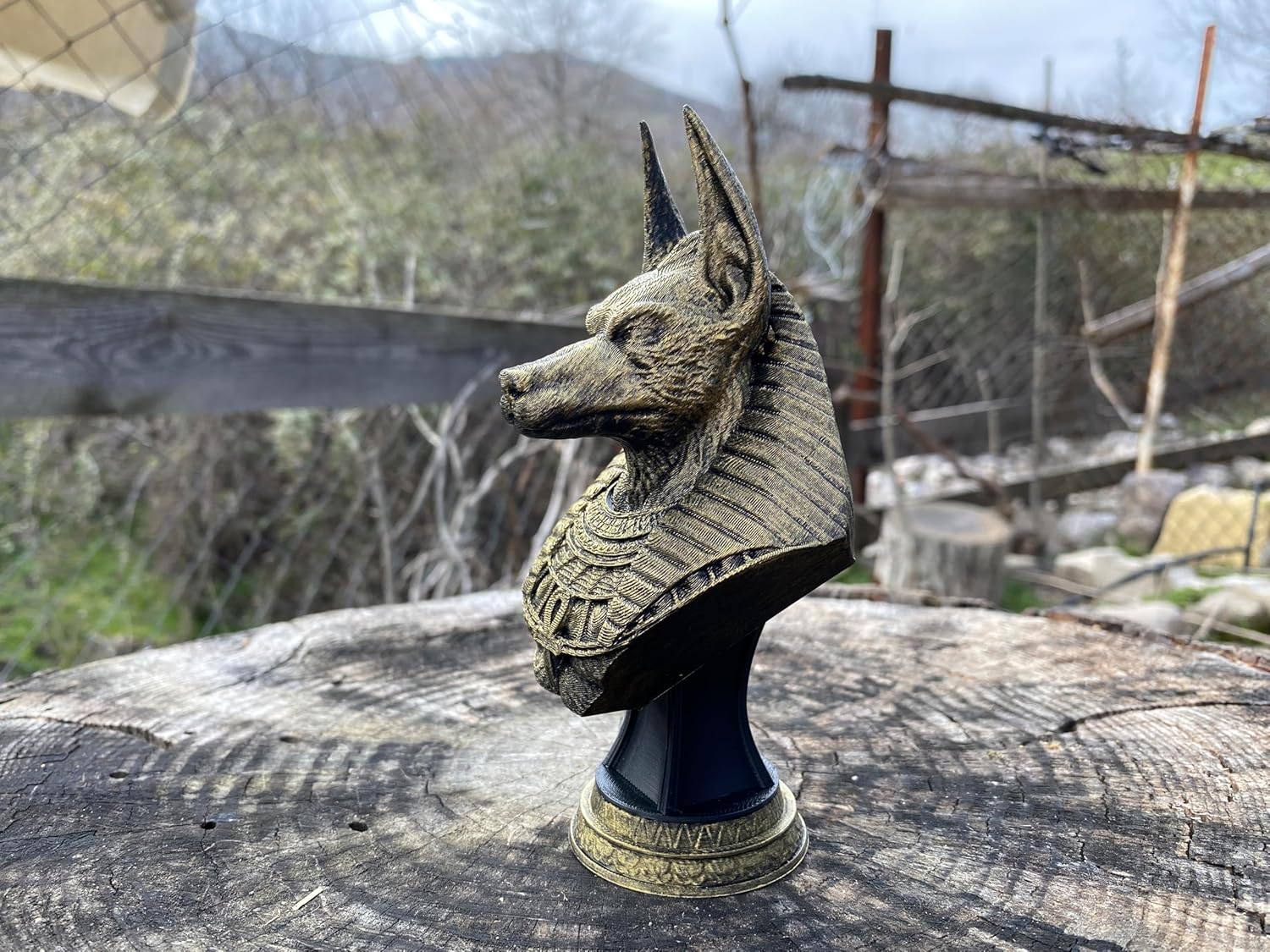 Anubis Bust Statue - 3D Printed Hand Painted Figurine
