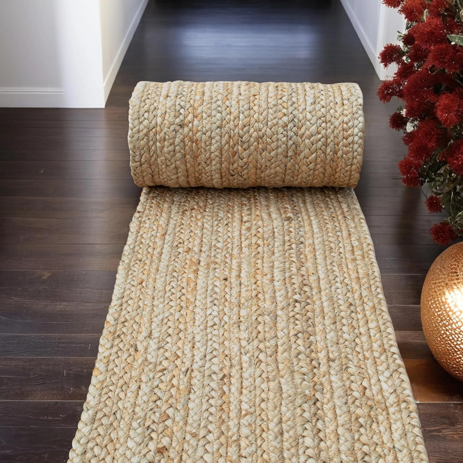 Shatex Runner Rug 2x5 Jute Entryway Rug Reversible