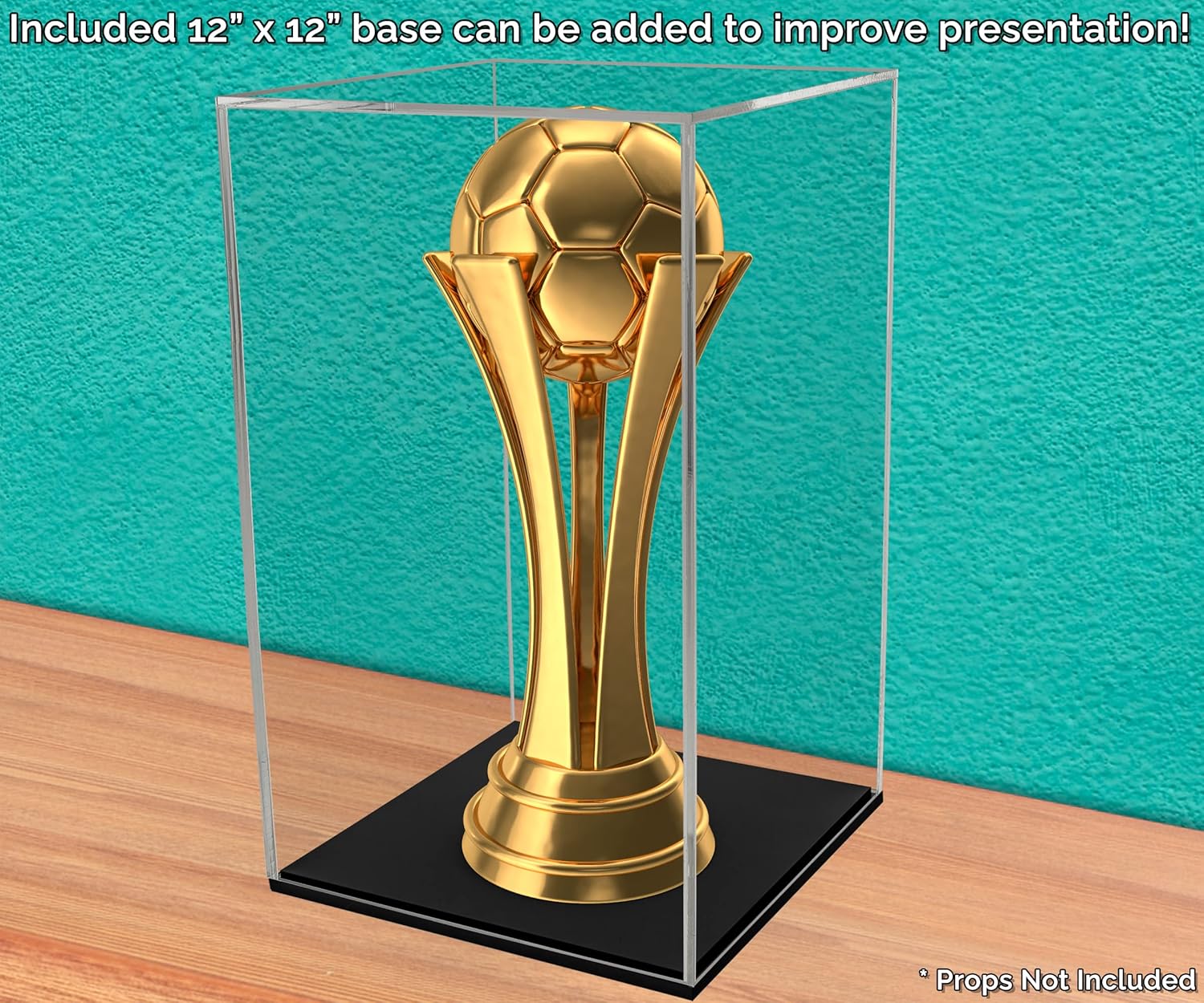 12x12x18 Clear Acrylic Display Box with Black Base