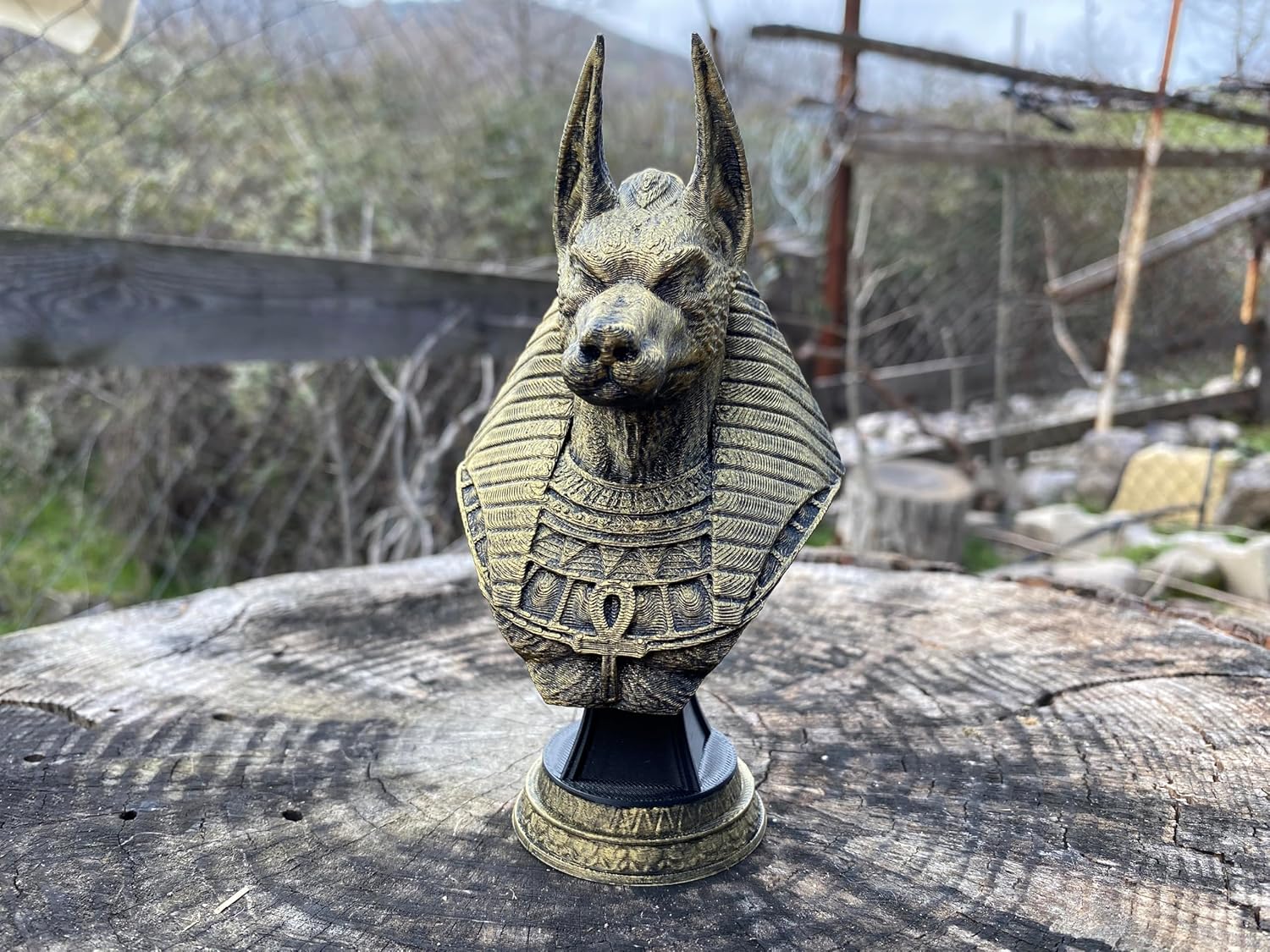 Anubis Bust Statue - 3D Printed Hand Painted Figurine