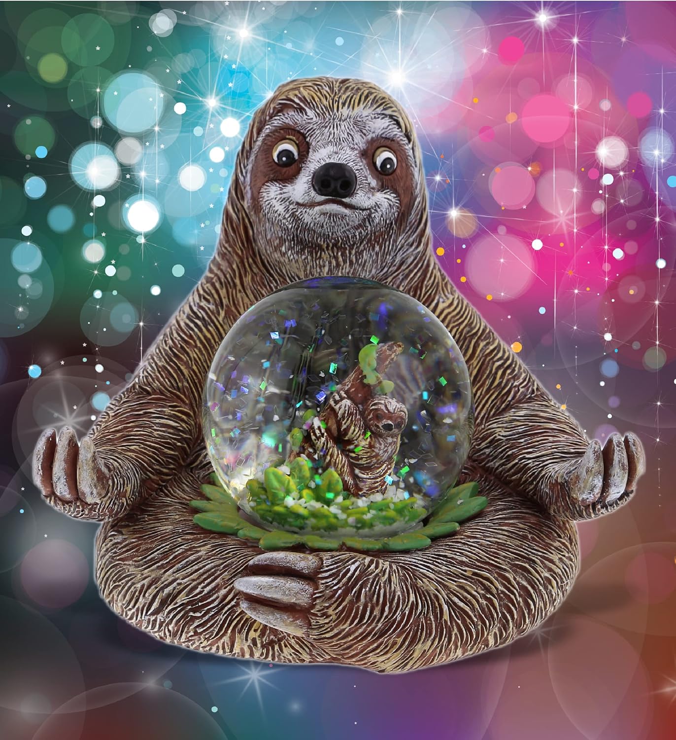 CoTa Global Sloth Snow Globe - Sparkly Pink Glitter Decor