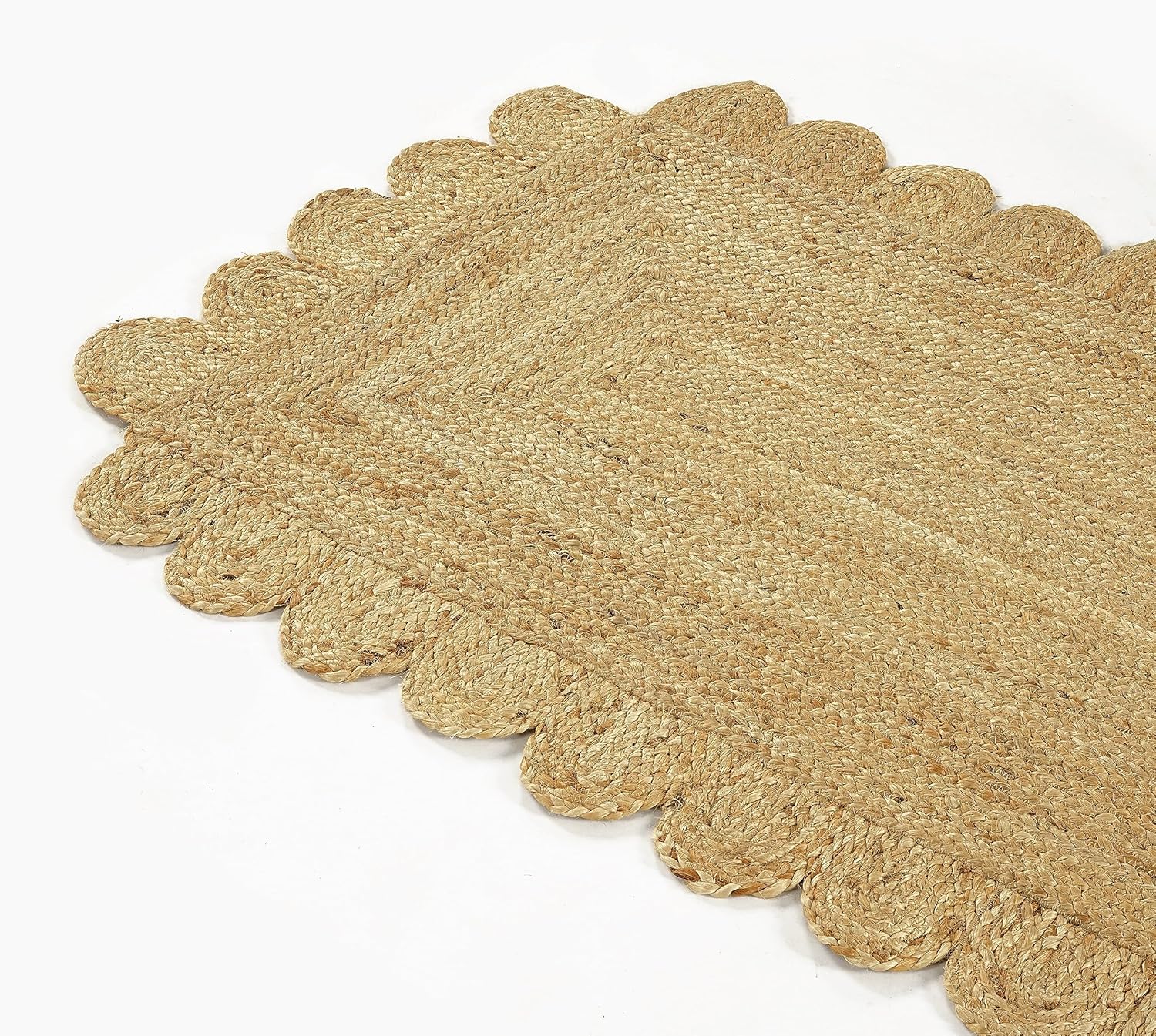 GRUHUM Scalloped Jute Runner Rug 26 x 10ft
