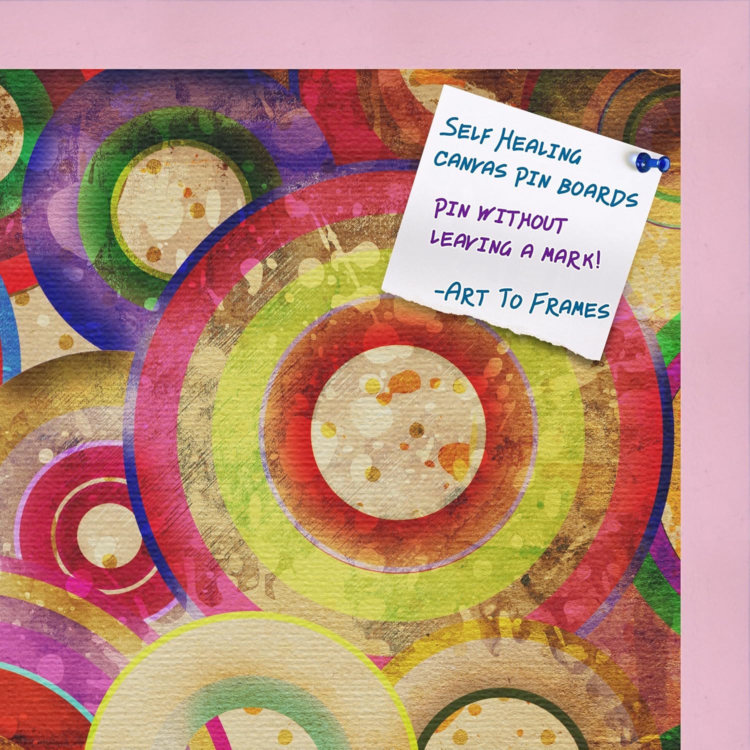 PinPix Decorative Bulletin Board with Psychedelic Design